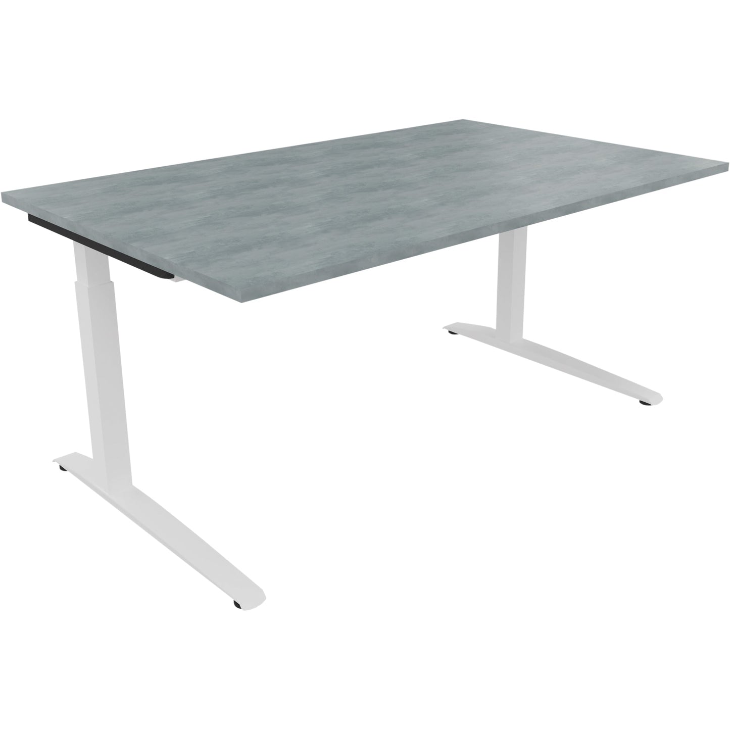 Schreibtisch all in one Maße: 1.600 x 650-850 x 1.000 mm (B x H x T) Holz beton hell