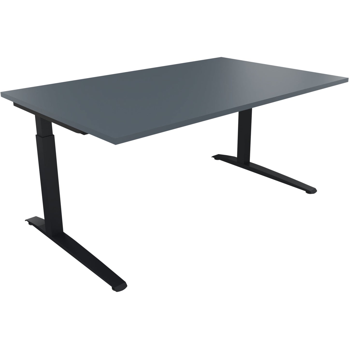 Schreibtisch all in one Maße: 1.600 x 650-850 x 1.000 mm (B x H x T) Holz lavagrau