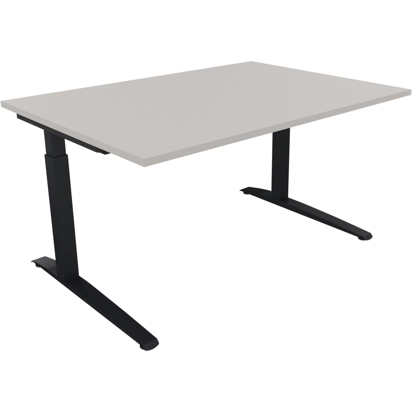 Schreibtisch all in one Maße: 1.400 x 650-850 x 1.000 mm (B x H x T) Holz lichtgrau