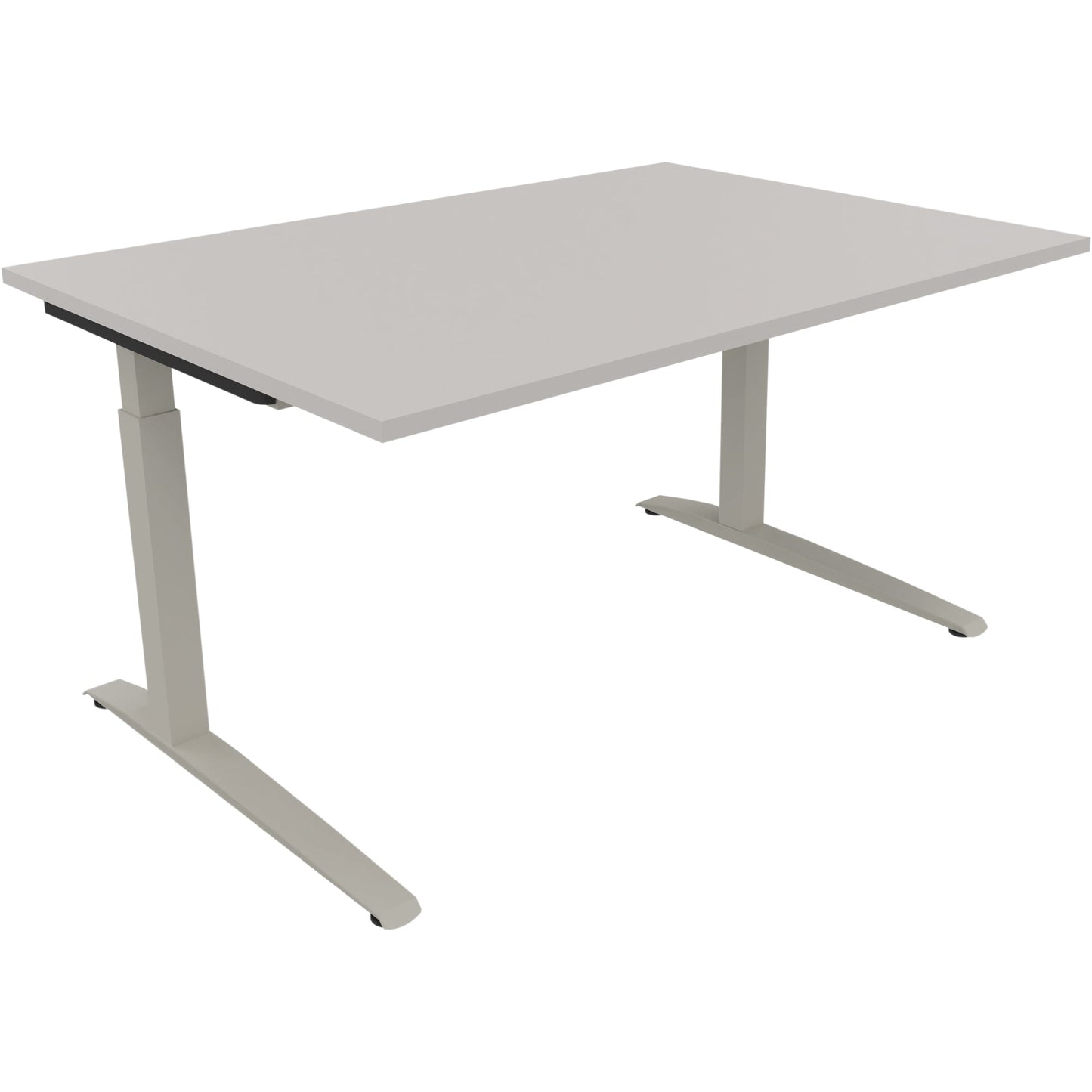 Schreibtisch all in one Maße: 1.400 x 650-850 x 1.000 mm (B x H x T) Holz lichtgrau