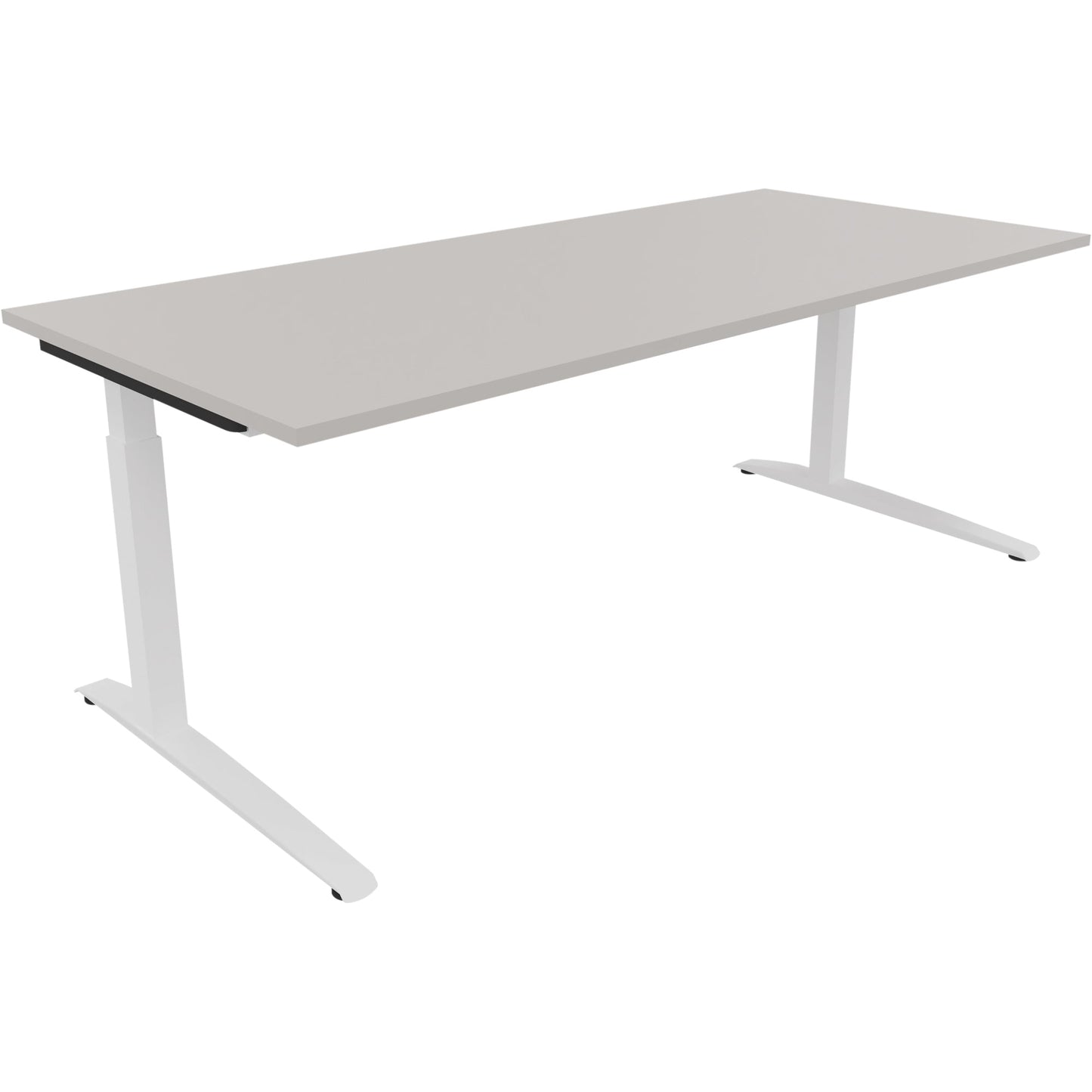 Schreibtisch all in one Maße: 2.000 x 650-850 x 900 mm (B x H x T) Holz lichtgrau