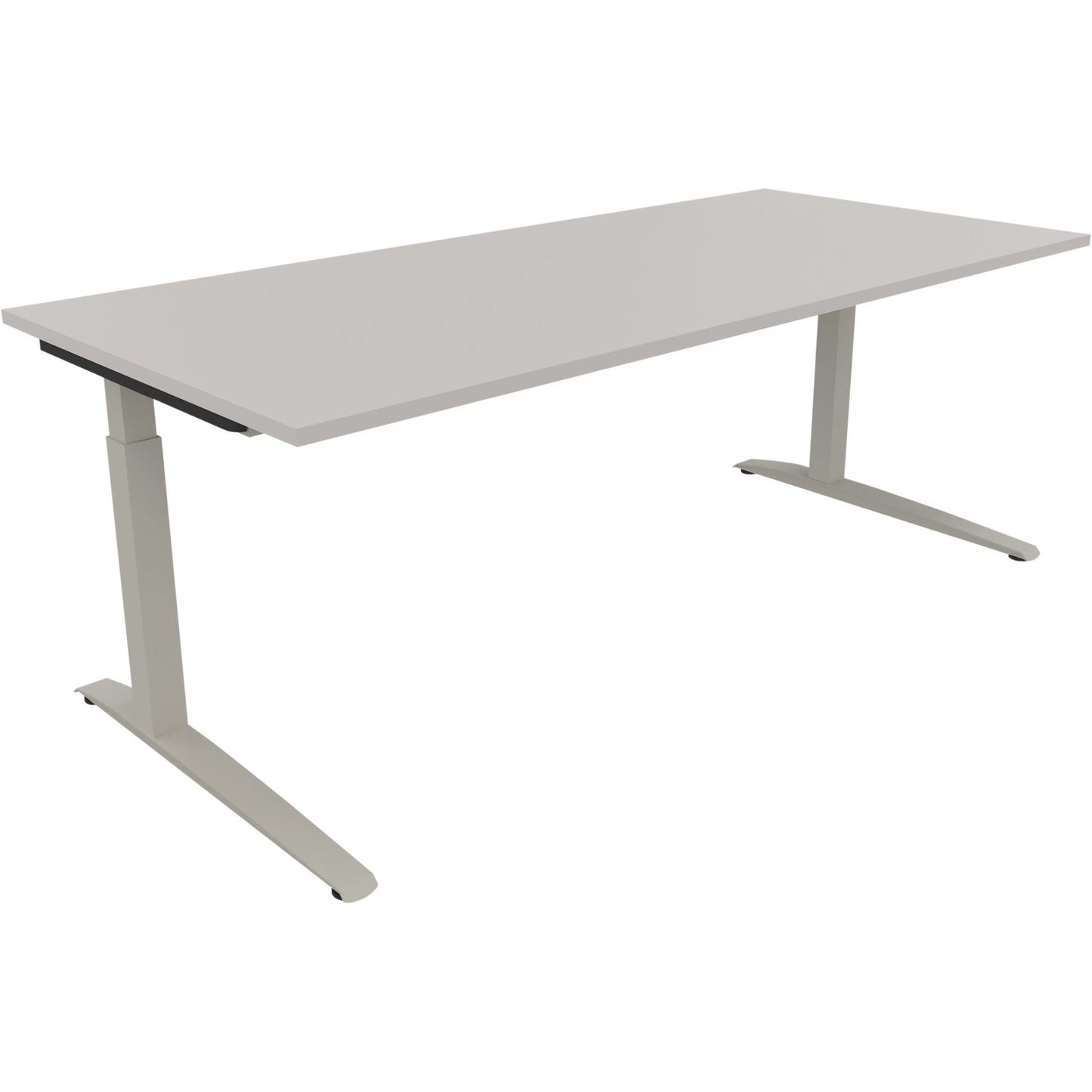 Schreibtisch all in one Maße: 2.000 x 650-850 x 900 mm (B x H x T) Holz lichtgrau
