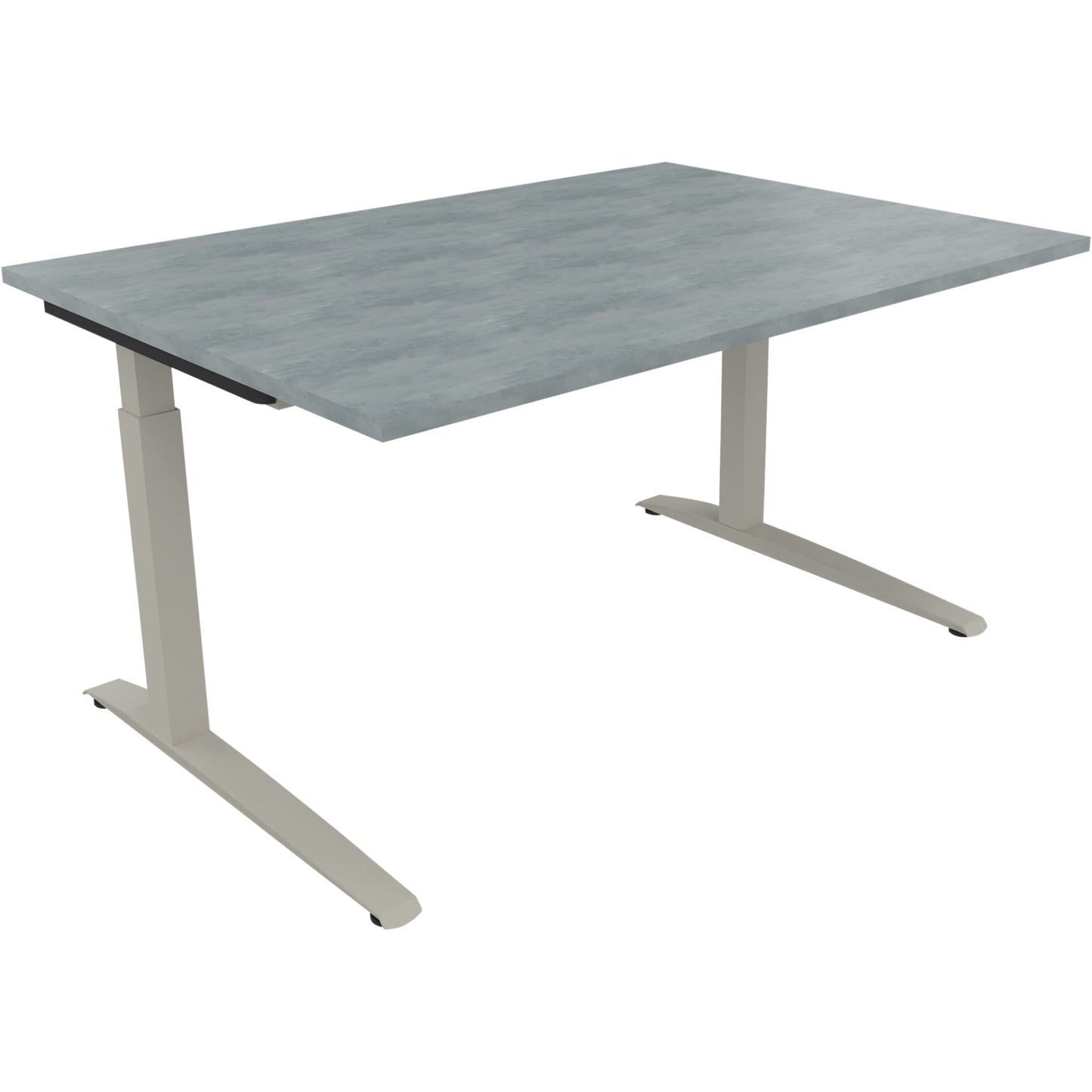 Schreibtisch all in one Maße: 1.400 x 650-850 x 1.000 mm (B x H x T) Holz beton hell