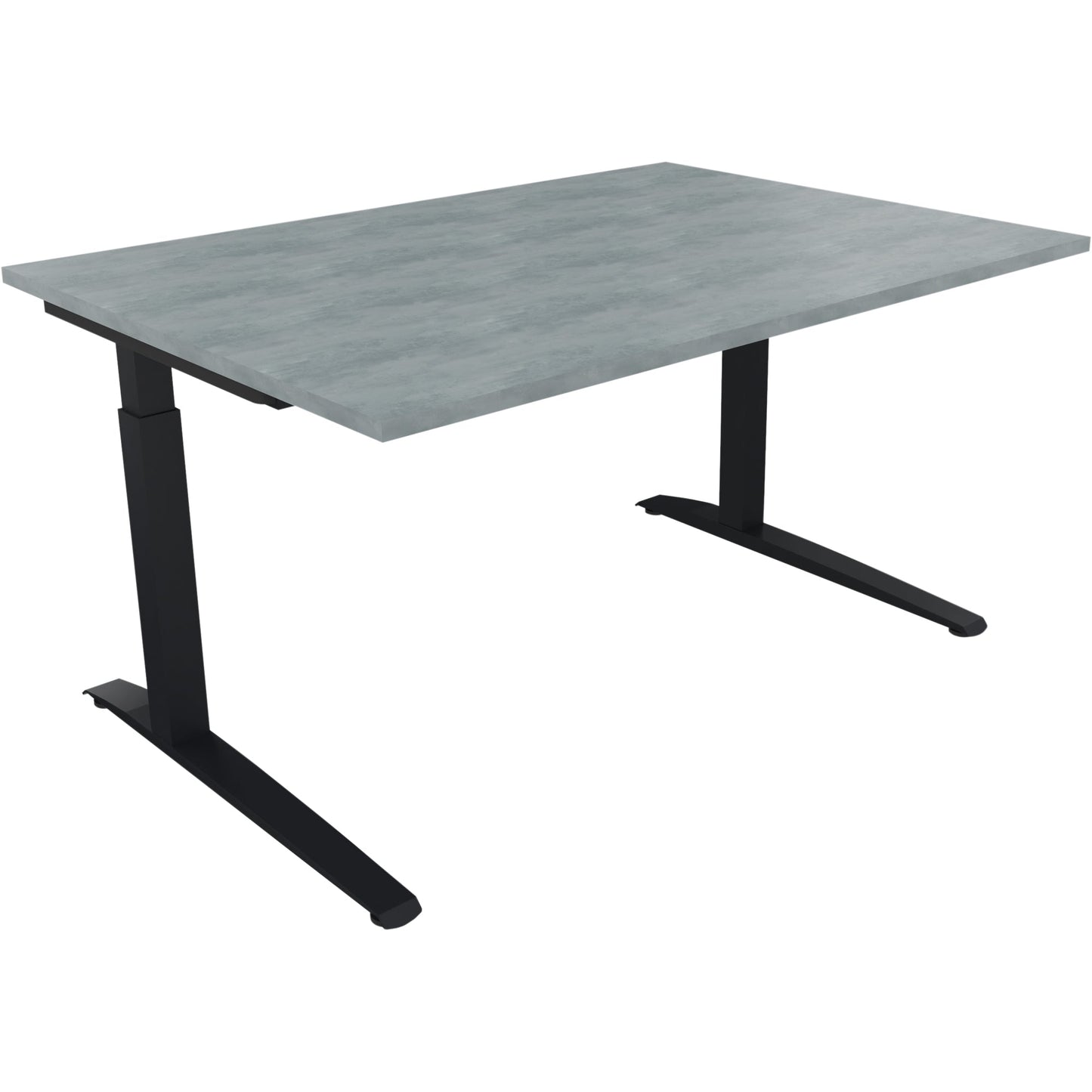 Schreibtisch all in one Maße: 1.400 x 650-850 x 1.000 mm (B x H x T) Holz beton hell