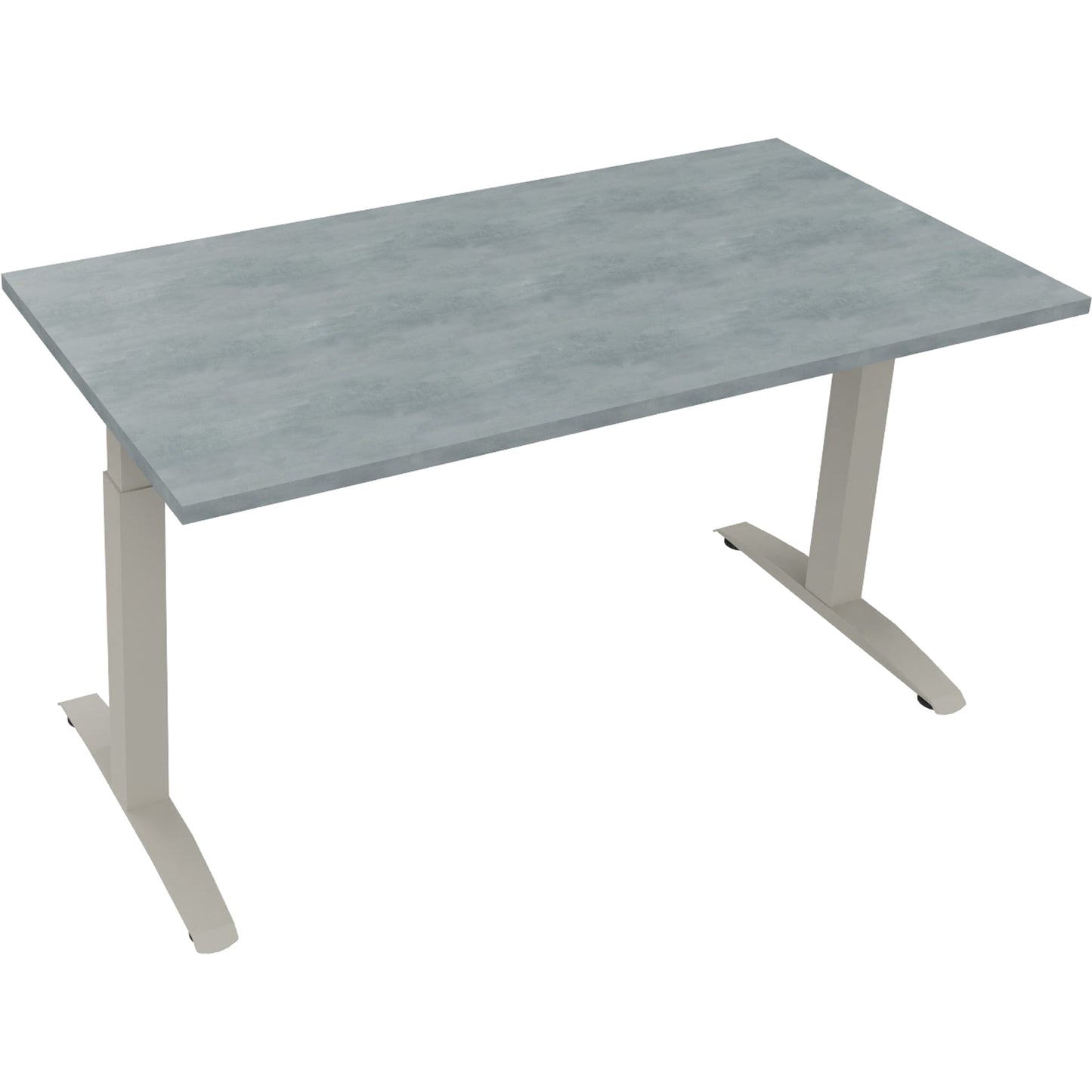 Schreibtisch all in one Maße: 1.400 x 650-850 x 700 mm (B x H x T) Holz beton hell