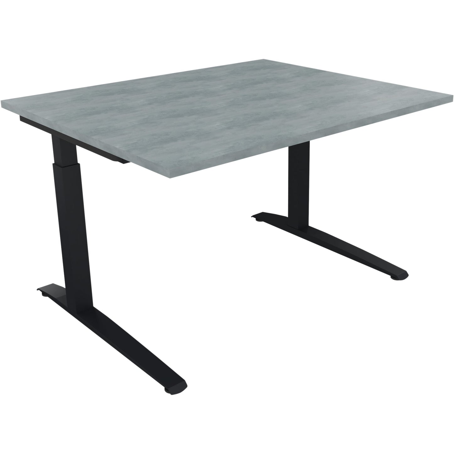 Schreibtisch all in one Maße: 1.200 x 650-850 x 1.000 mm (B x H x T) Holz beton hell
