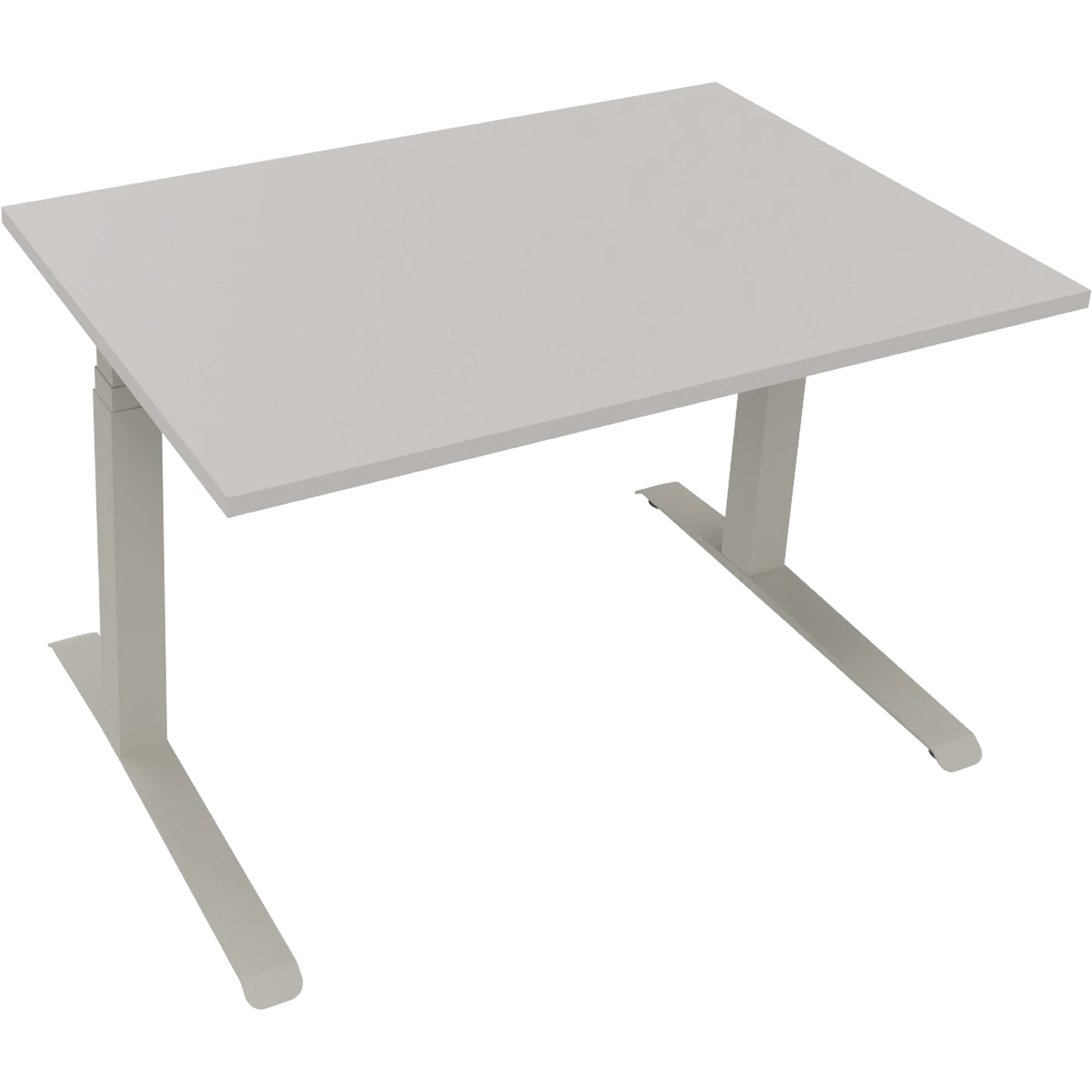 Schreibtisch all in one Maße: 1.200 x 645-1.275 x 800 mm (B x H x T) Holz lichtgrau