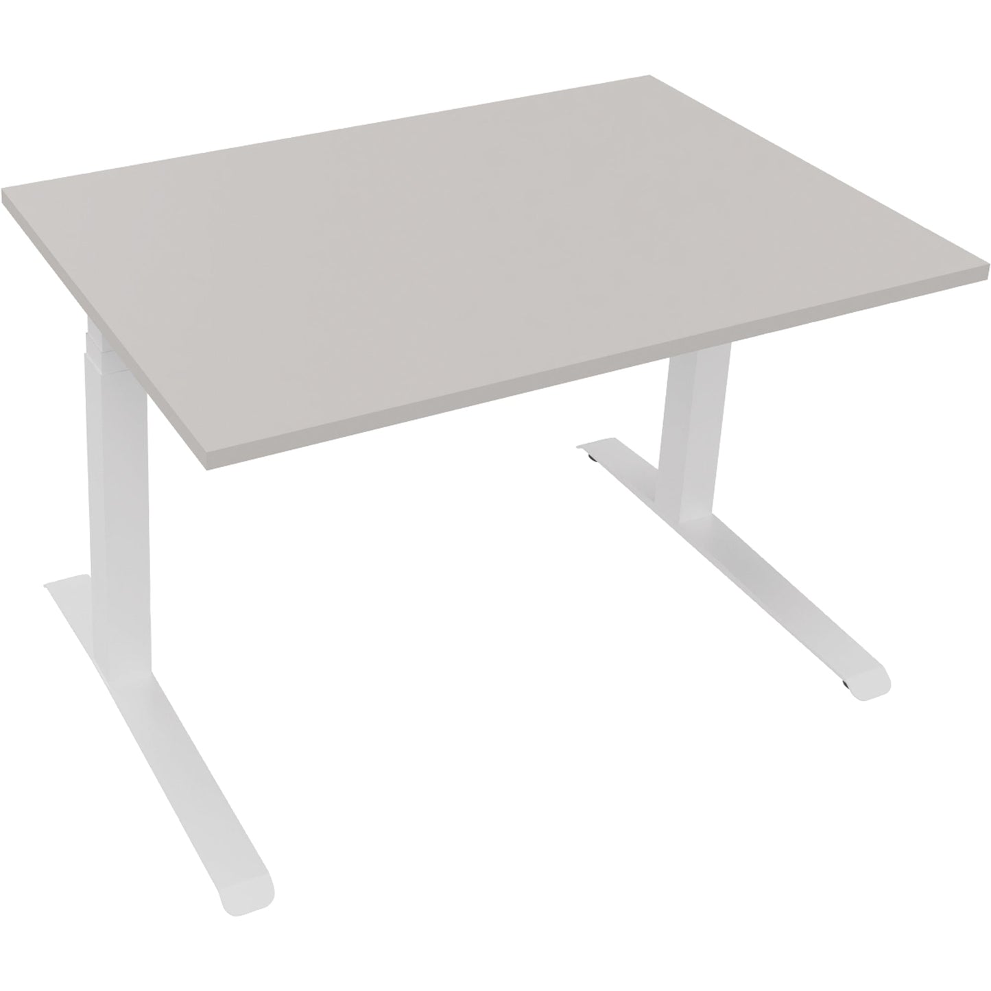 Schreibtisch all in one Maße: 1.200 x 645-1.275 x 800 mm (B x H x T) Holz lichtgrau