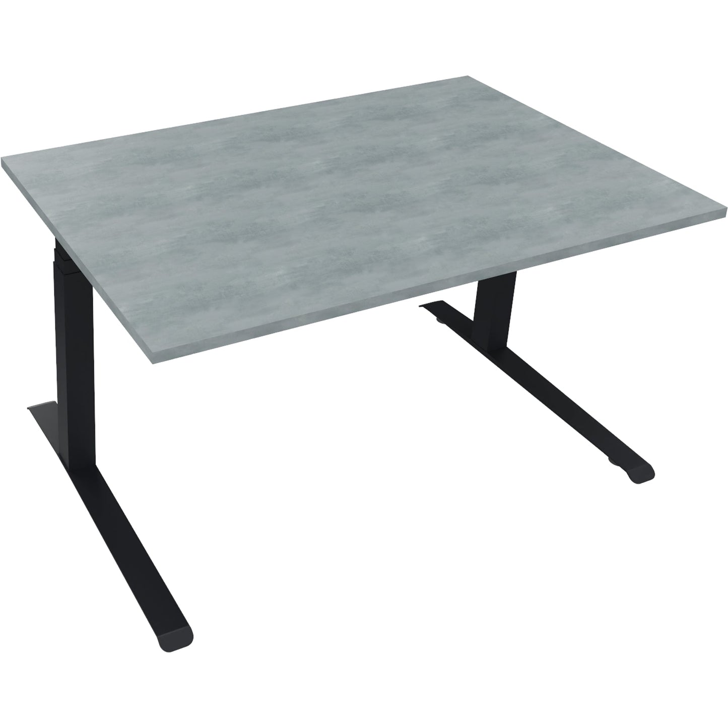 Schreibtisch all in one Maße: 1.400 x 645-1.275 x 900 mm (B x H x T) Holz beton hell