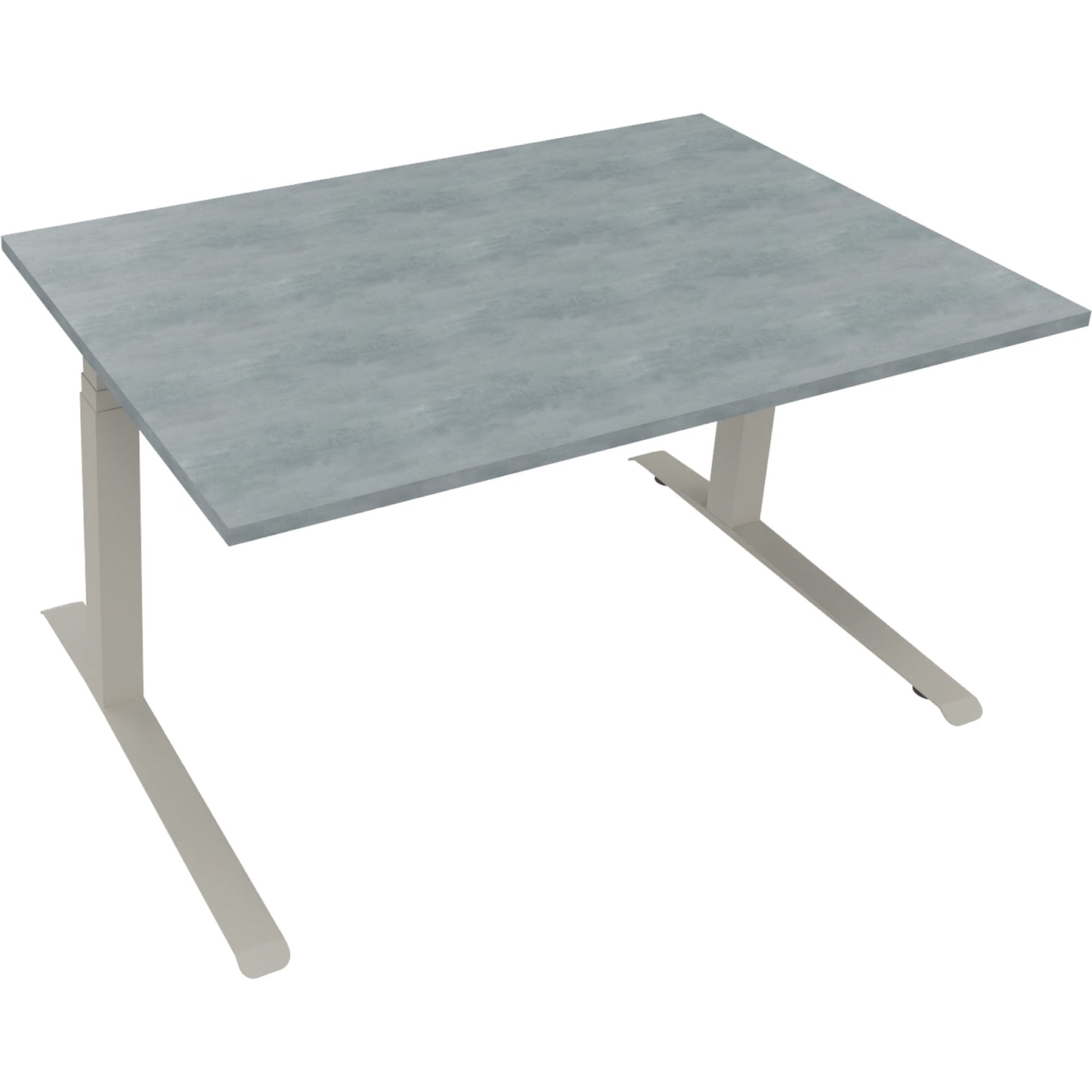 Schreibtisch all in one Maße: 1.400 x 645-1.275 x 900 mm (B x H x T) Holz beton hell