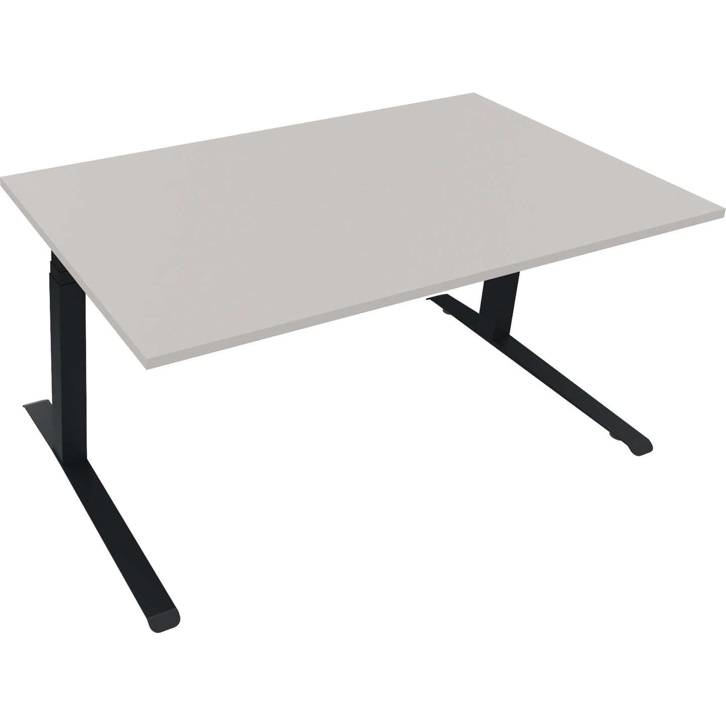 Schreibtisch all in one Maße: 1.600 x 645-1.275 x 900 mm (B x H x T) Holz lichtgrau