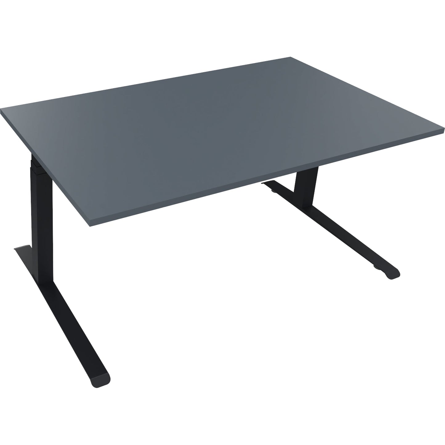 Schreibtisch all in one Maße: 1.600 x 645-1.275 x 900 mm (B x H x T) Holz lavagrau