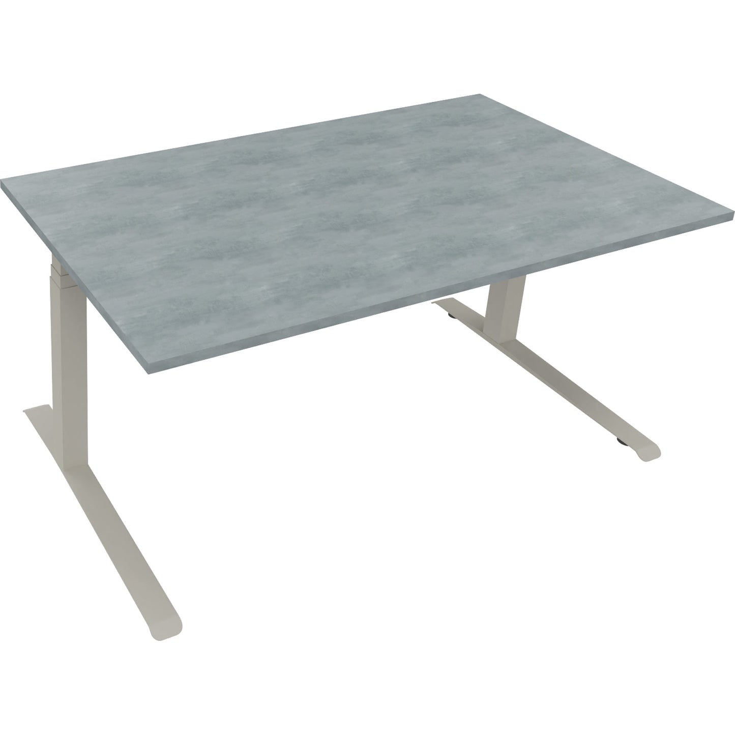 Schreibtisch all in one Maße: 1.600 x 645-1.275 x 900 mm (B x H x T) Holz beton hell