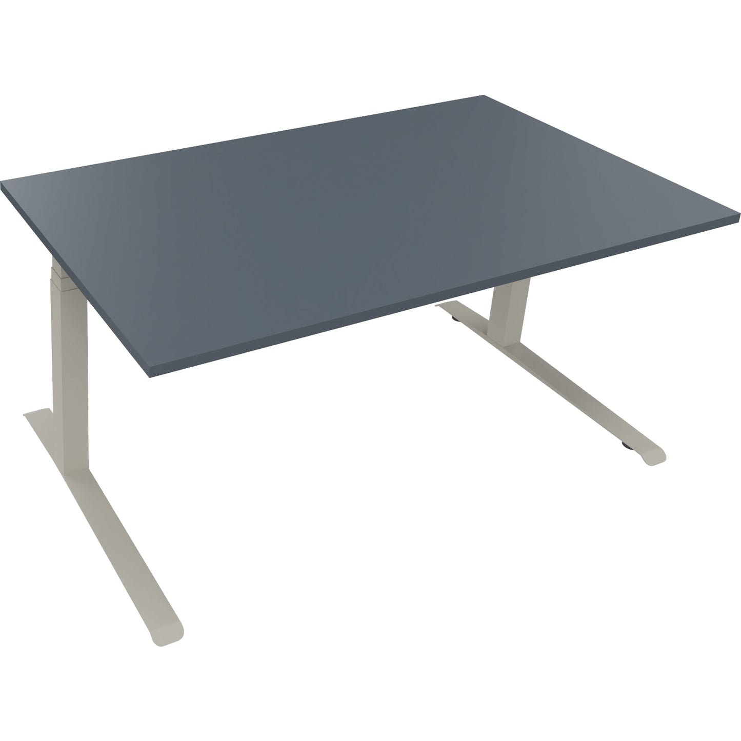 Schreibtisch all in one Maße: 1.600 x 645-1.275 x 900 mm (B x H x T) Holz lavagrau