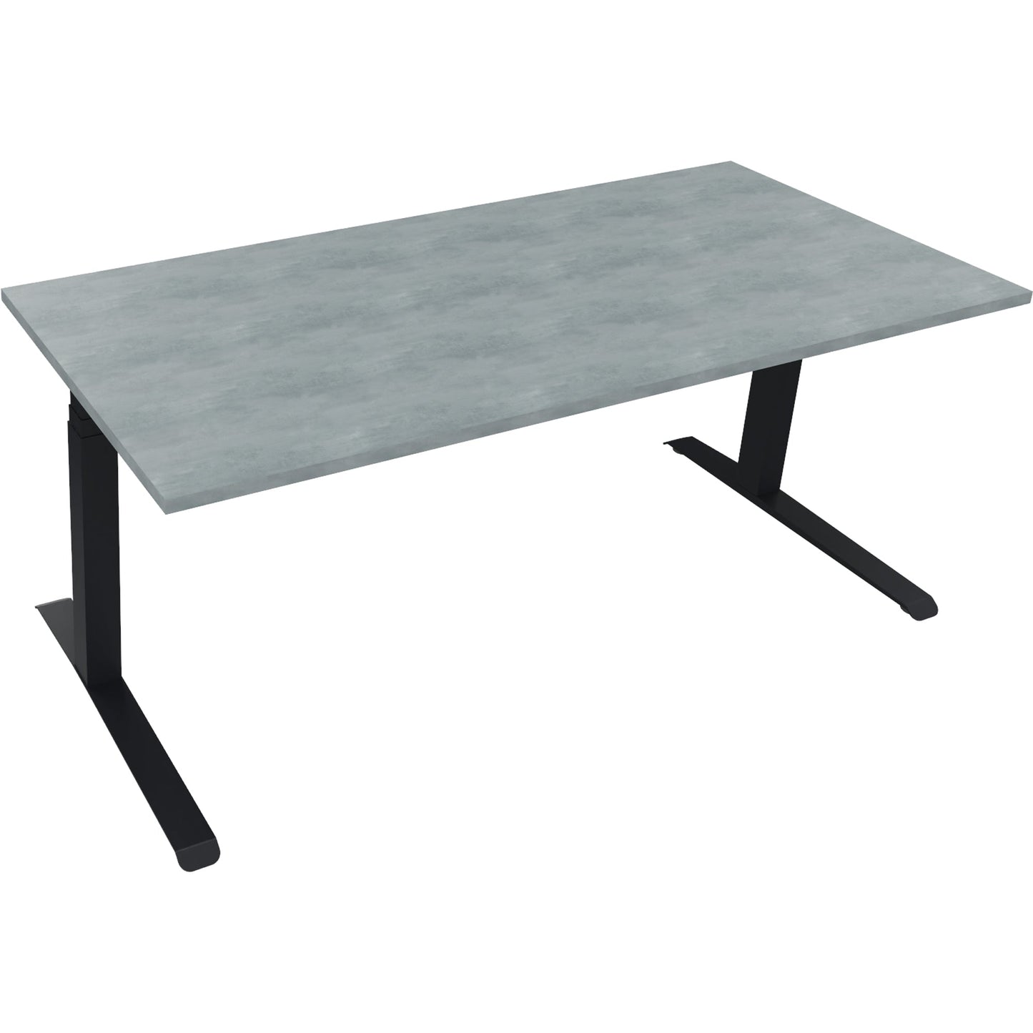 Schreibtisch all in one Maße: 1.800 x 645-1.275 x 800 mm (B x H x T) Holz beton hell