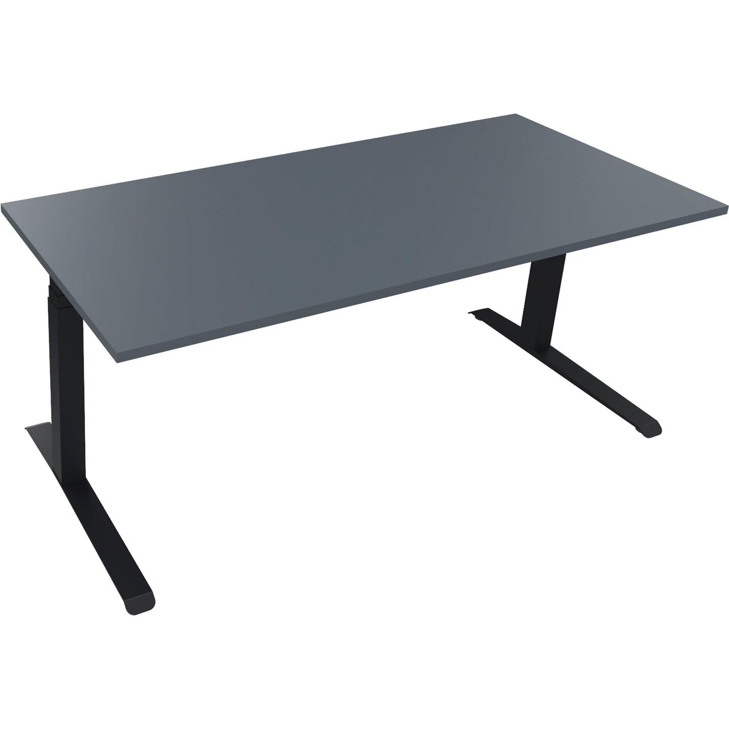 Schreibtisch all in one Maße: 1.800 x 645-1.275 x 800 mm (B x H x T) Holz lavagrau