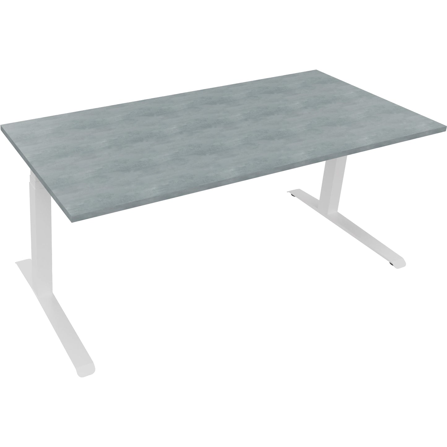 Schreibtisch all in one Maße: 1.800 x 645-1.275 x 800 mm (B x H x T) Holz beton hell