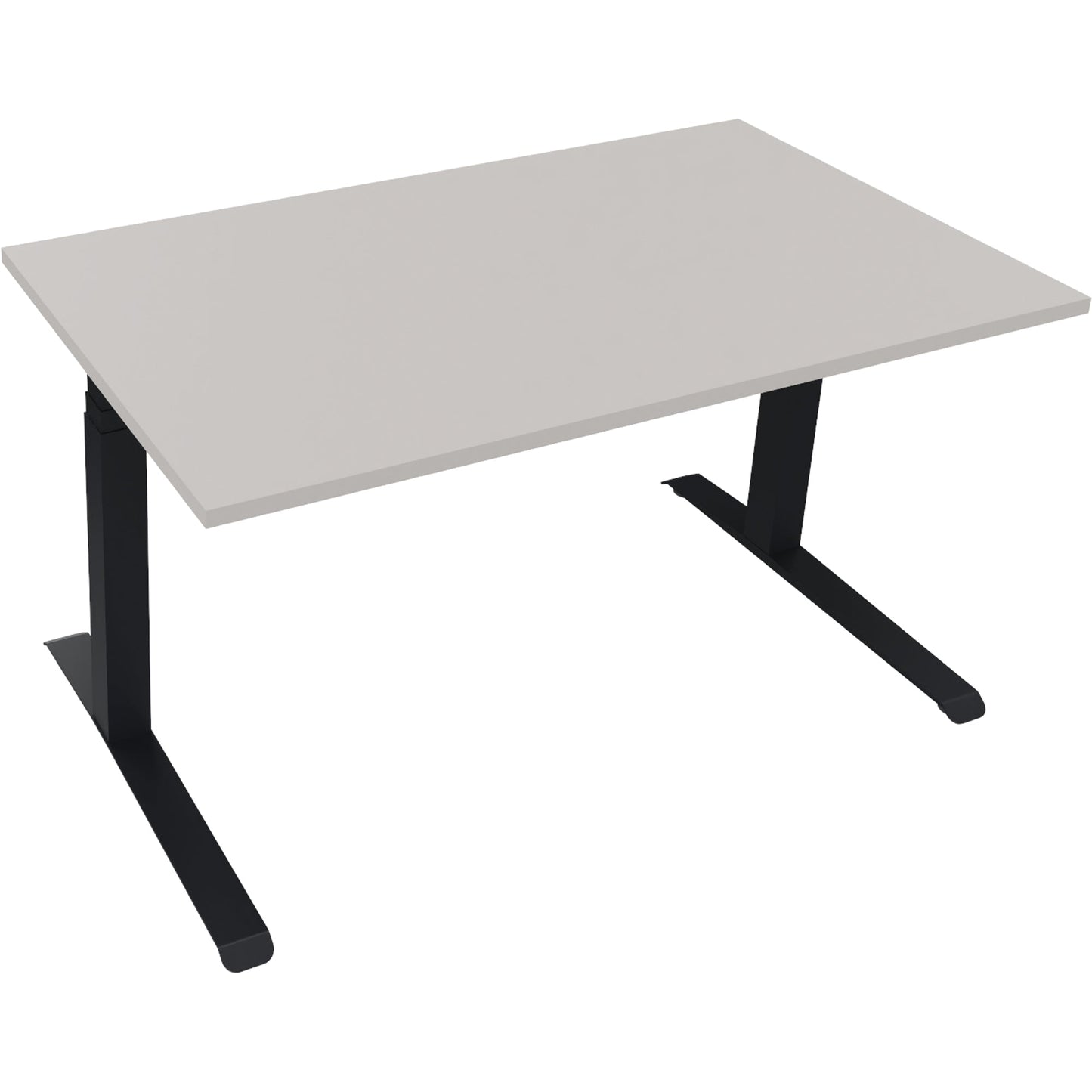 Schreibtisch all in one Maße: 1.400 x 645-1.275 x 800 mm (B x H x T) Holz lichtgrau