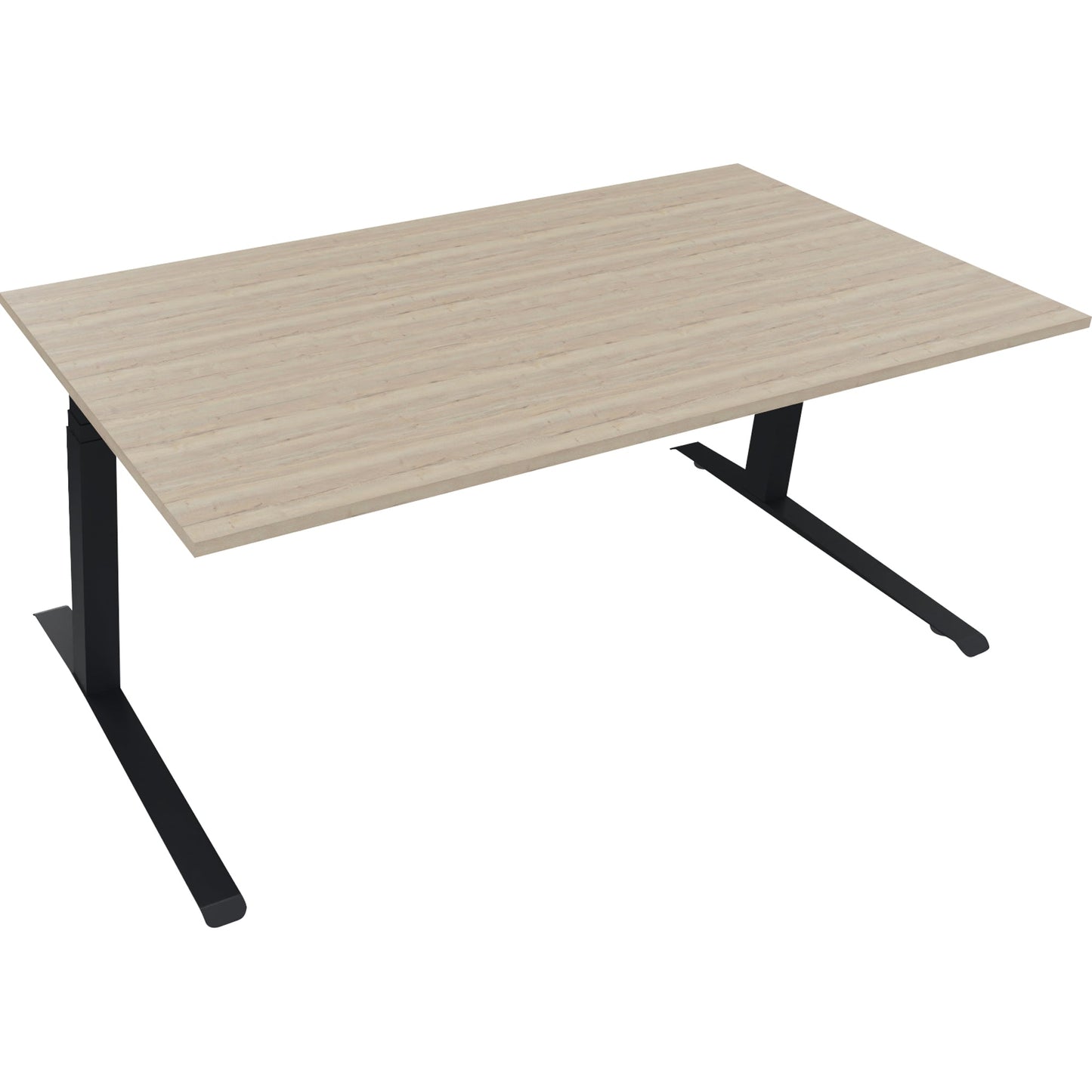 Schreibtisch all in one Maße: 1.800 x 645-1.275 x 900 mm (B x H x T) Holz eiche natur