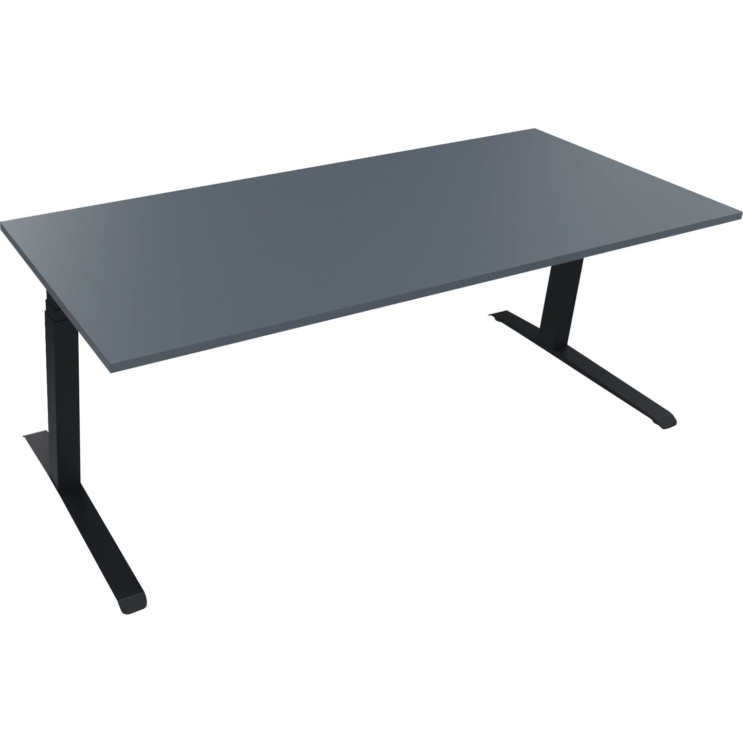 Schreibtisch all in one Maße: 2.000 x 645-1.275 x 800 mm (B x H x T) Holz lavagrau
