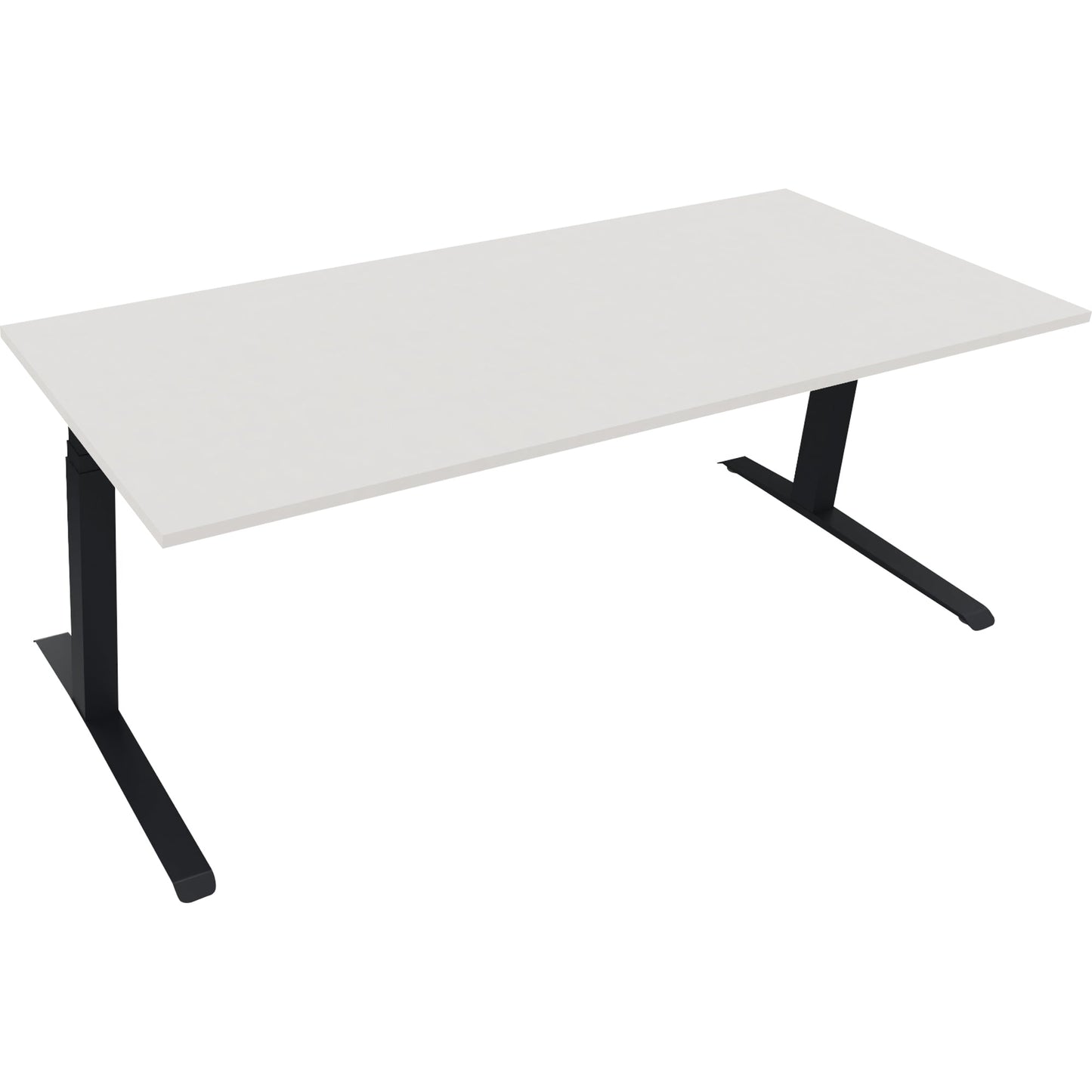 Schreibtisch all in one Maße: 2.000 x 645-1.275 x 800 mm (B x H x T) Holz diamant weiß