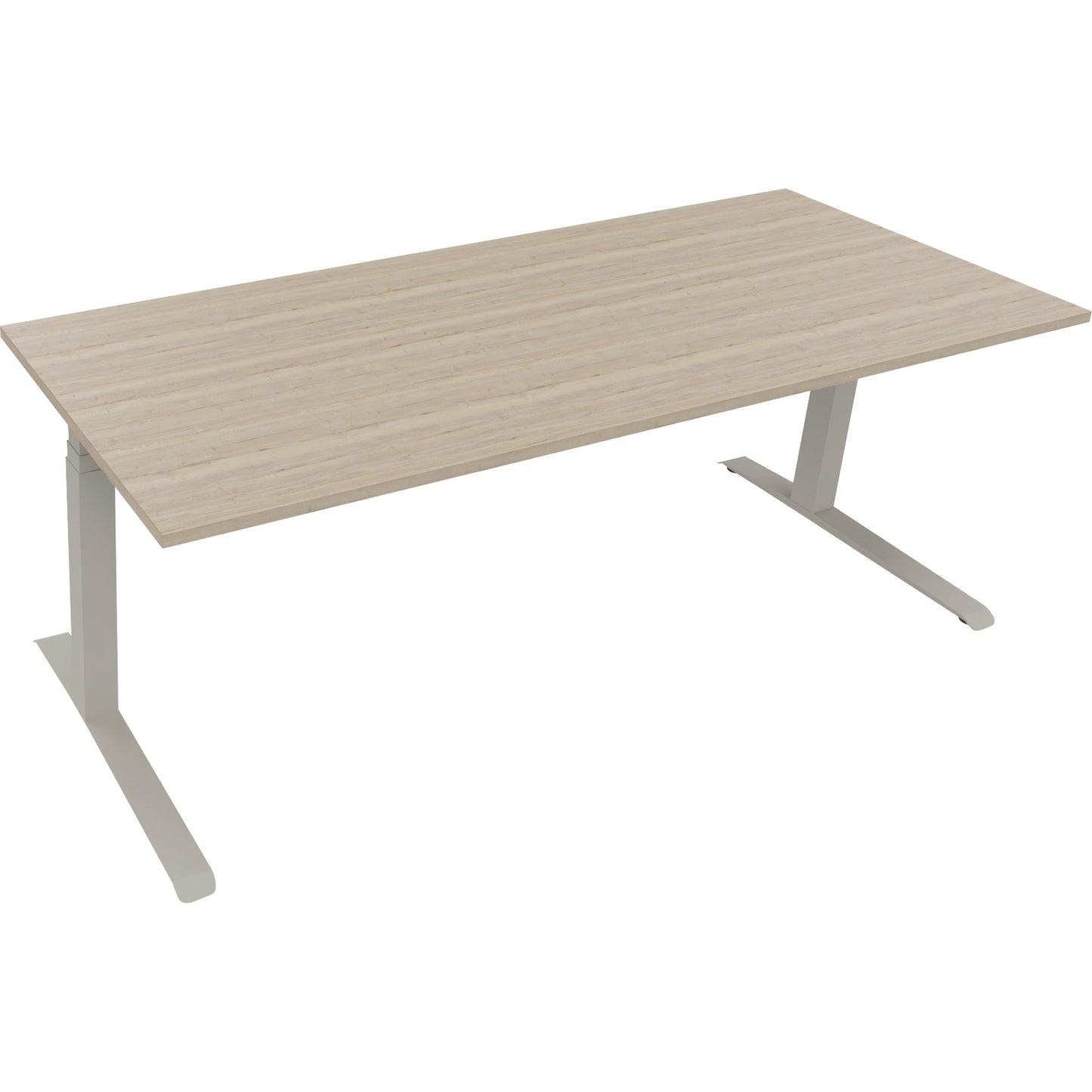 Schreibtisch all in one Maße: 2.000 x 645-1.275 x 800 mm (B x H x T) Holz eiche natur