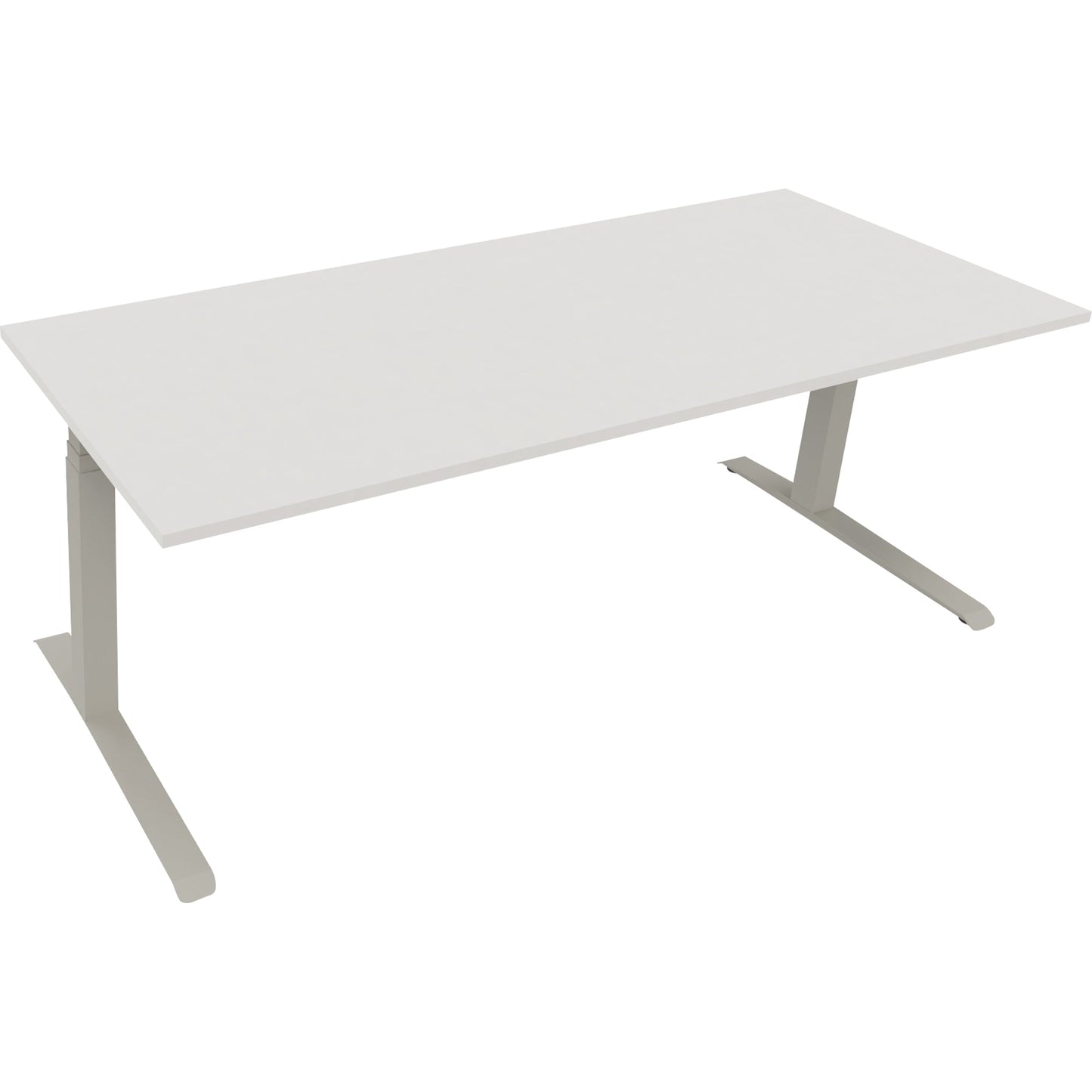 Schreibtisch all in one Maße: 2.000 x 645-1.275 x 800 mm (B x H x T) Holz diamant weiß