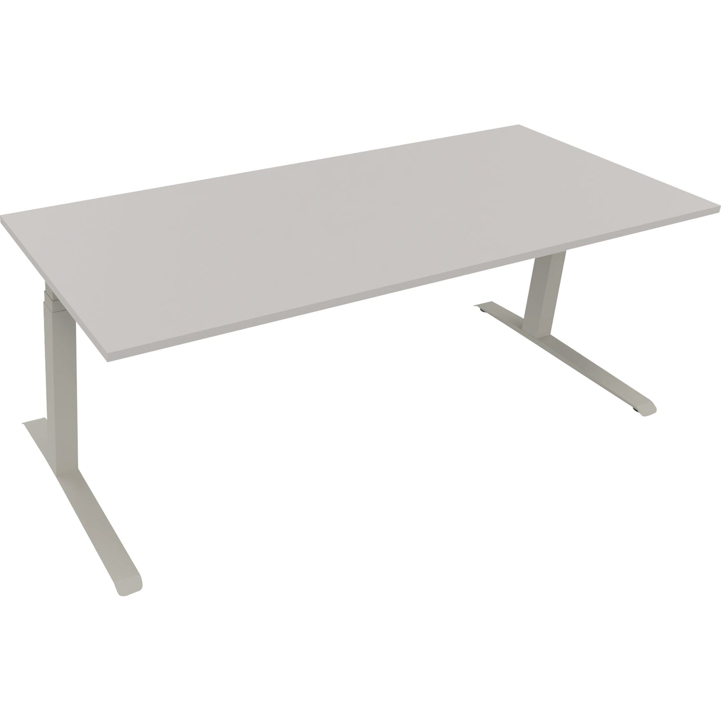 Schreibtisch all in one Maße: 2.000 x 645-1.275 x 800 mm (B x H x T) Holz lichtgrau