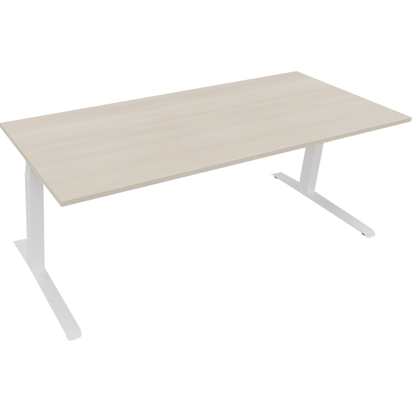 Schreibtisch all in one Maße: 2.000 x 645-1.275 x 800 mm (B x H x T) Holz akazie hell