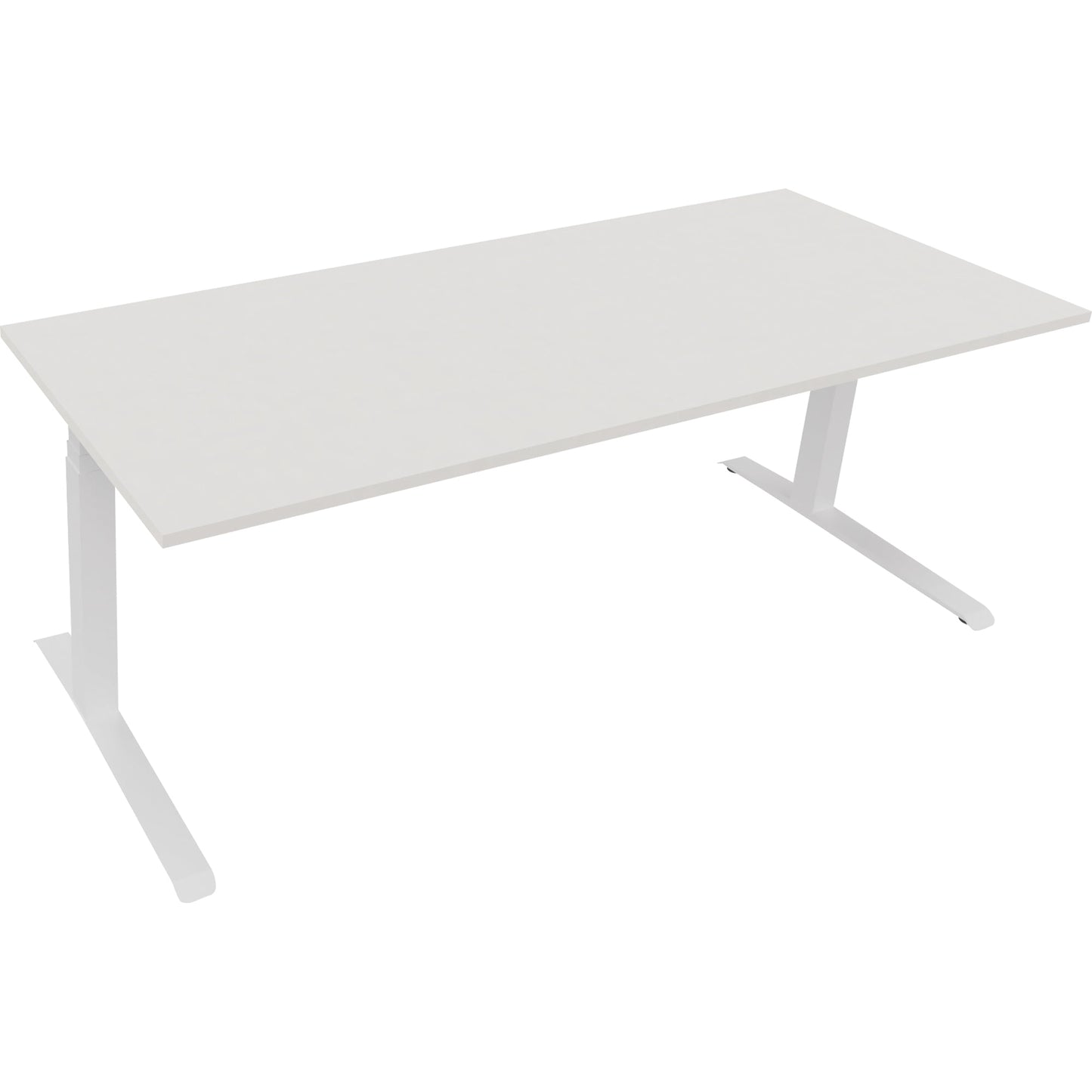 Schreibtisch all in one Maße: 2.000 x 645-1.275 x 800 mm (B x H x T) Holz diamant weiß