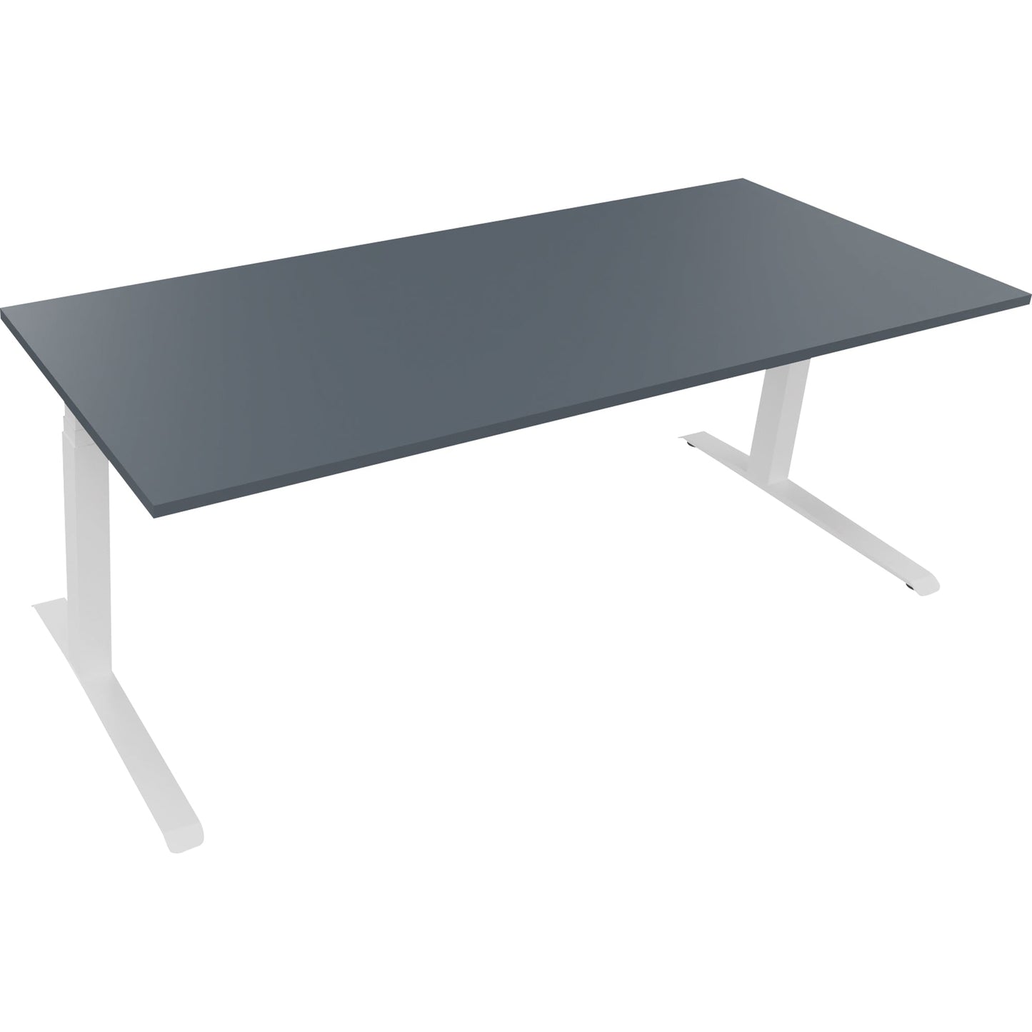 Schreibtisch all in one Maße: 2.000 x 645-1.275 x 800 mm (B x H x T) Holz lavagrau