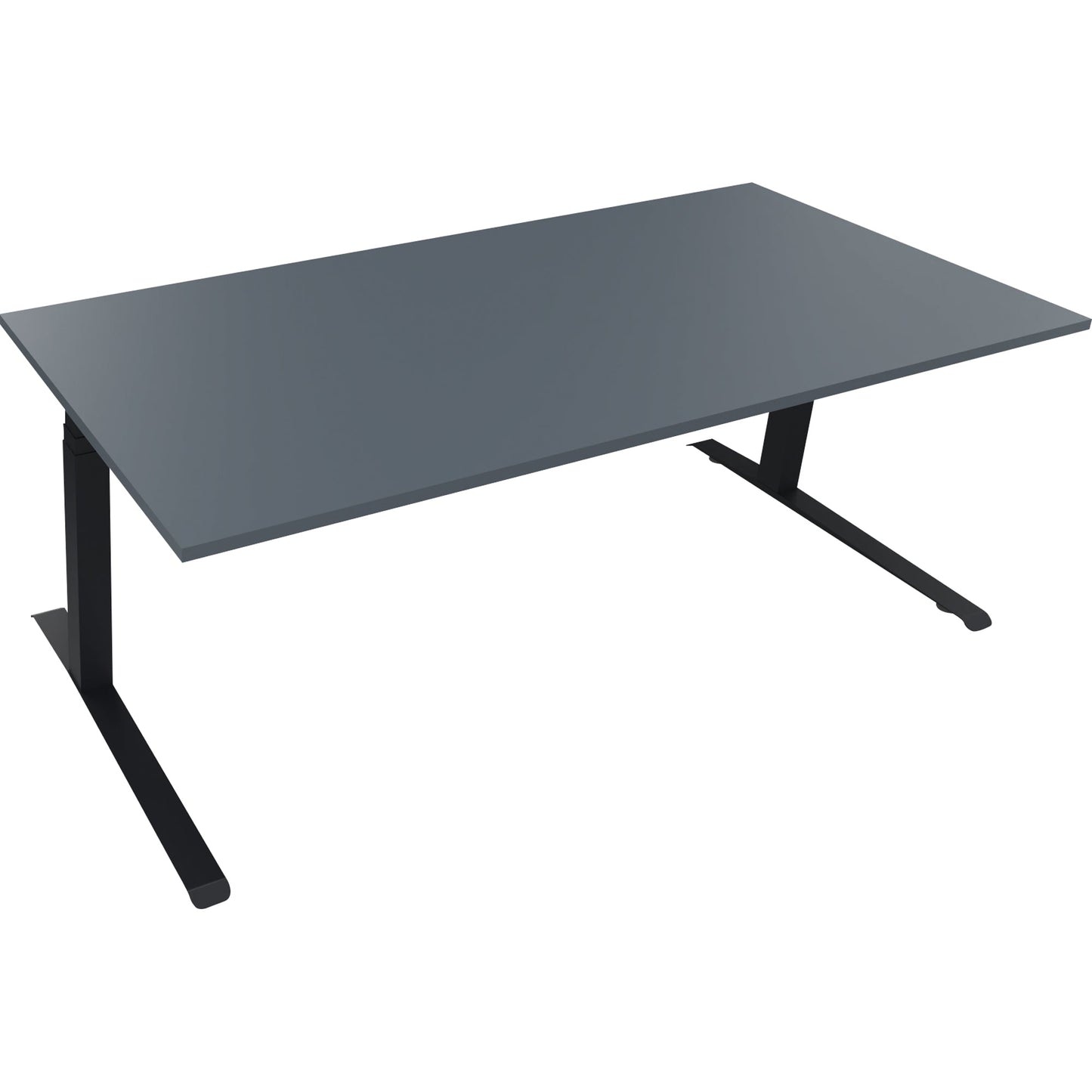 Schreibtisch all in one Maße: 2.000 x 645-1.275 x 900 mm (B x H x T) Holz lavagrau