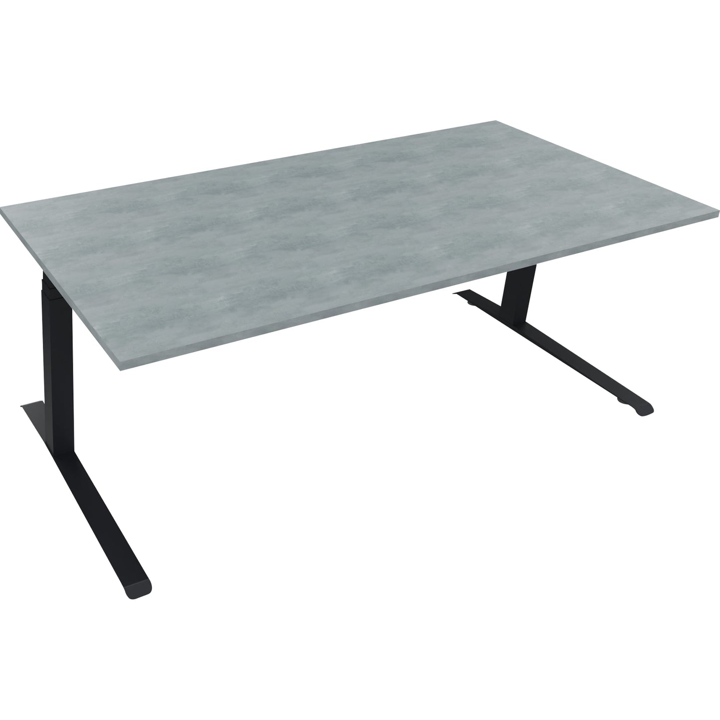 Schreibtisch all in one Maße: 2.000 x 645-1.275 x 900 mm (B x H x T) Holz beton hell