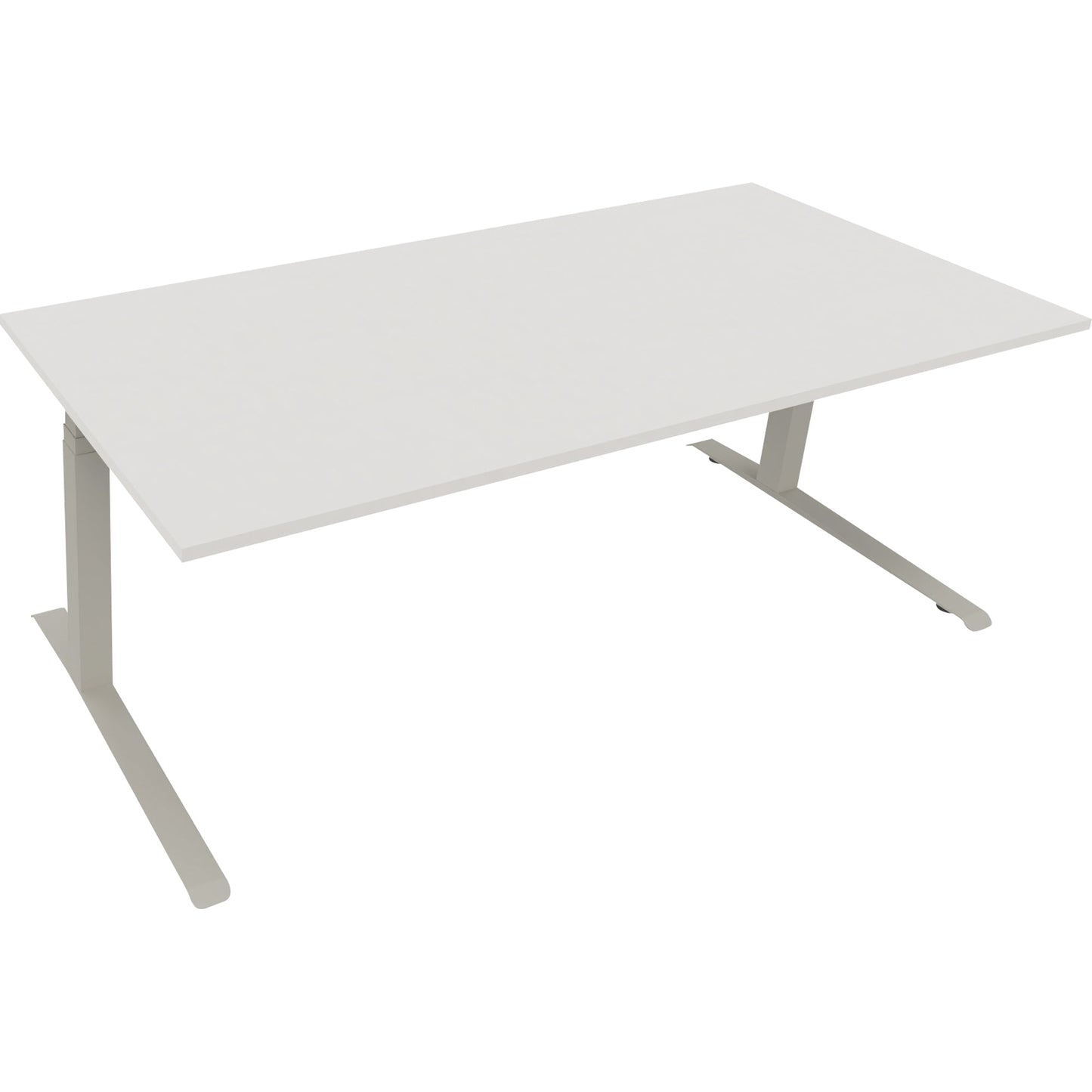 Schreibtisch all in one Maße: 2.000 x 645-1.275 x 900 mm (B x H x T) Holz diamant weiß