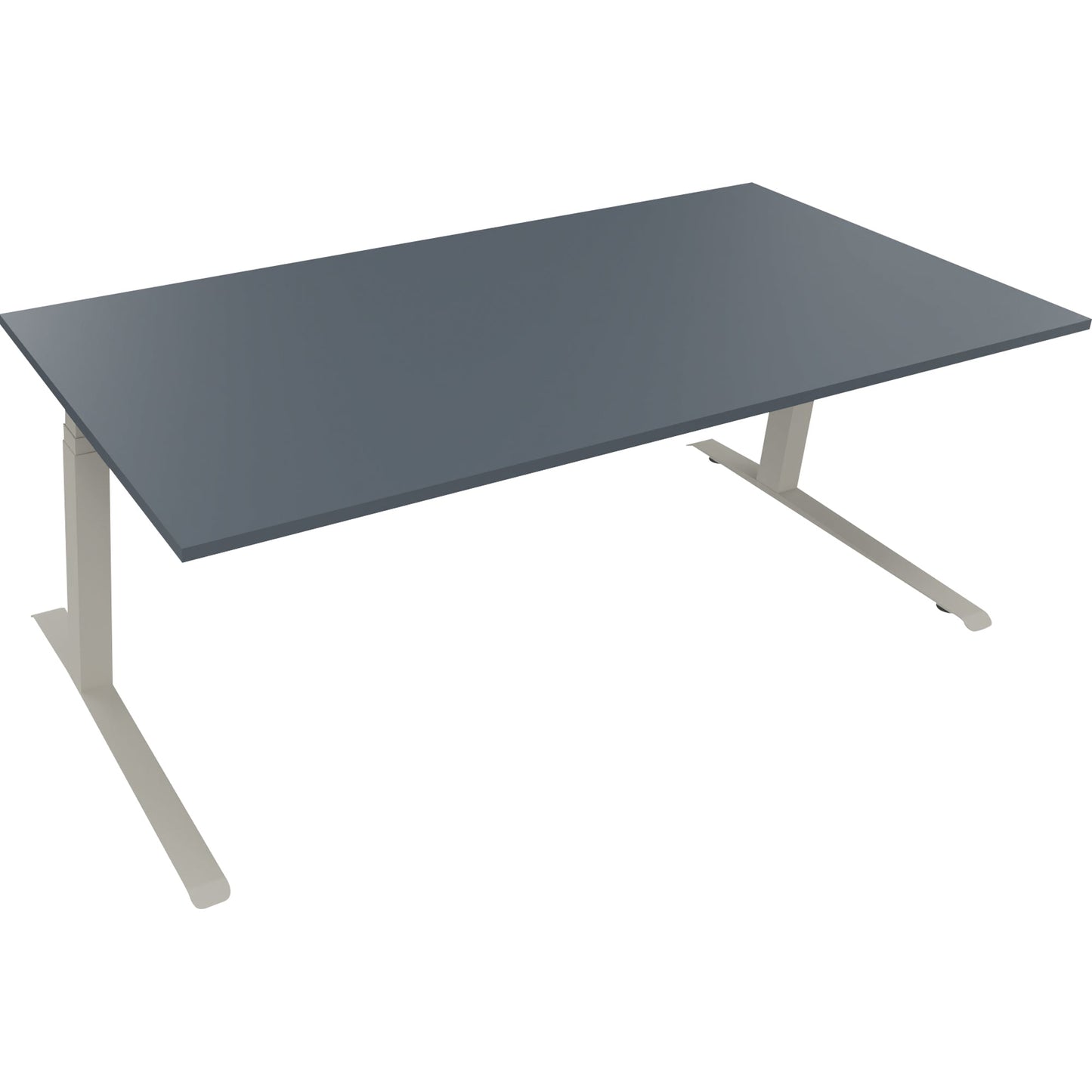 Schreibtisch all in one Maße: 2.000 x 645-1.275 x 900 mm (B x H x T) Holz lavagrau