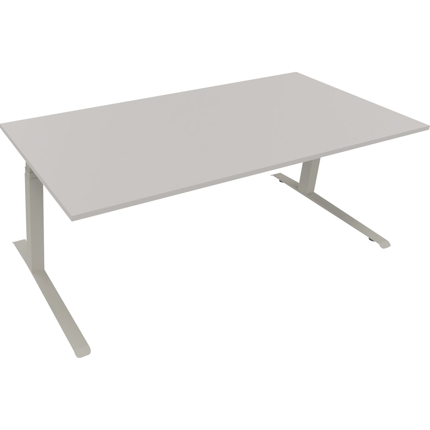 Schreibtisch all in one Maße: 2.000 x 645-1.275 x 900 mm (B x H x T) Holz lichtgrau