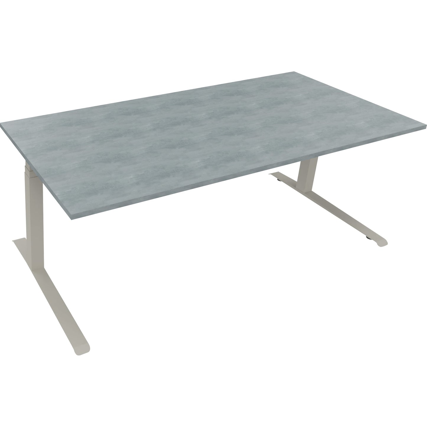 Schreibtisch all in one Maße: 2.000 x 645-1.275 x 900 mm (B x H x T) Holz beton hell