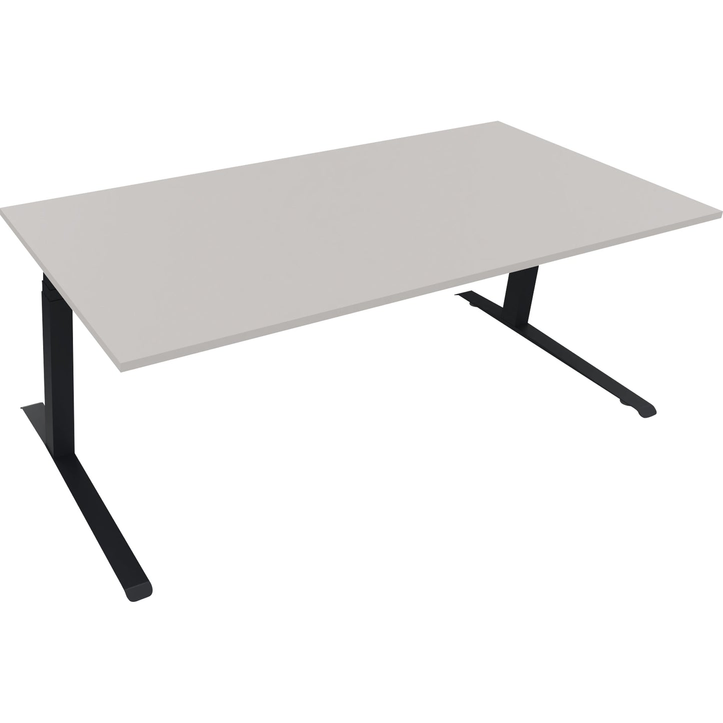 Schreibtisch all in one Maße: 2.000 x 645-1.275 x 900 mm (B x H x T) Holz lichtgrau