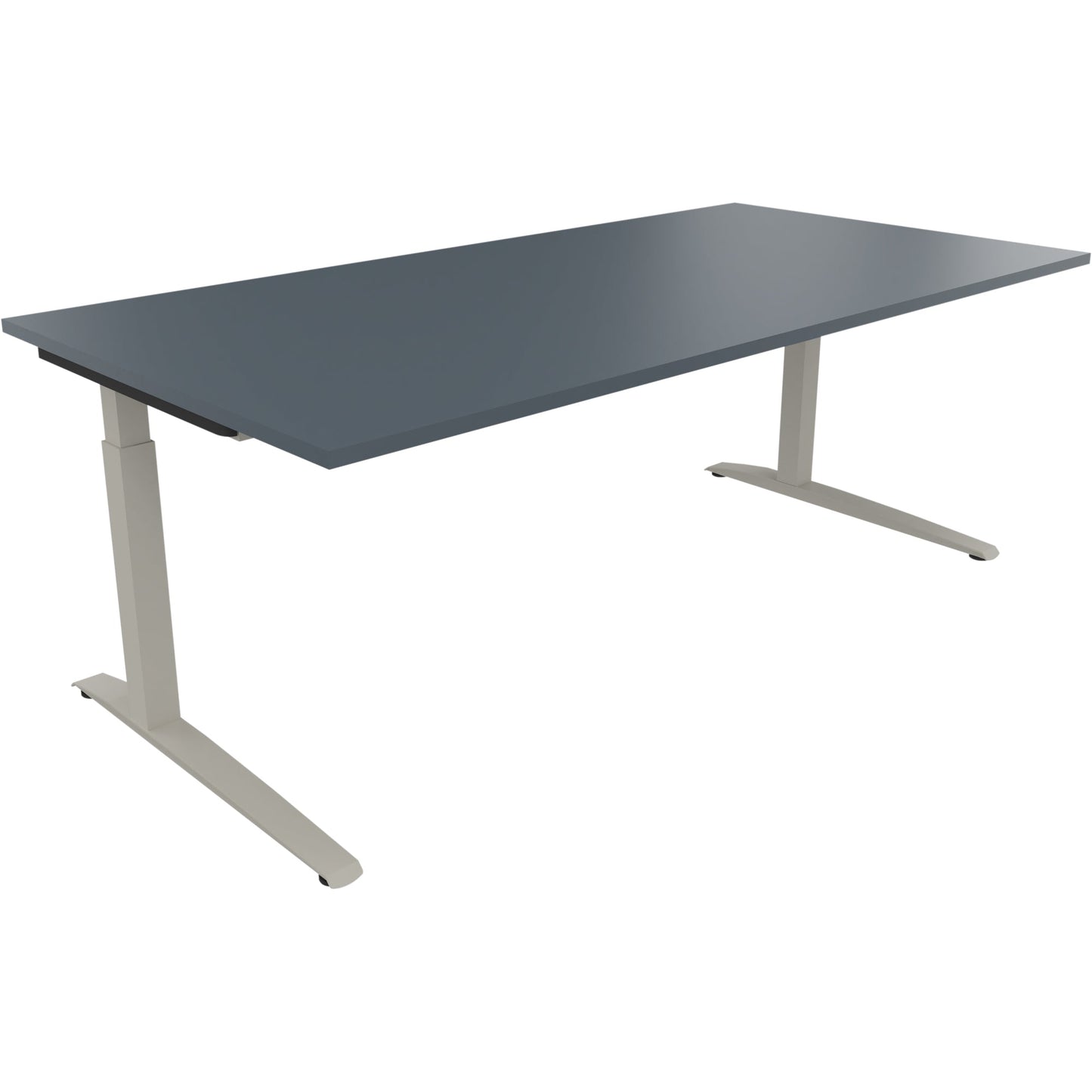 Schreibtisch all in one Maße: 2.000 x 650-850 x 1.000 mm (B x H x T) Holz lavagrau
