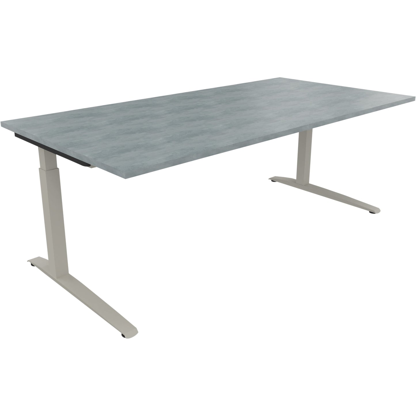 Schreibtisch all in one Maße: 2.000 x 650-850 x 1.000 mm (B x H x T) Holz beton hell