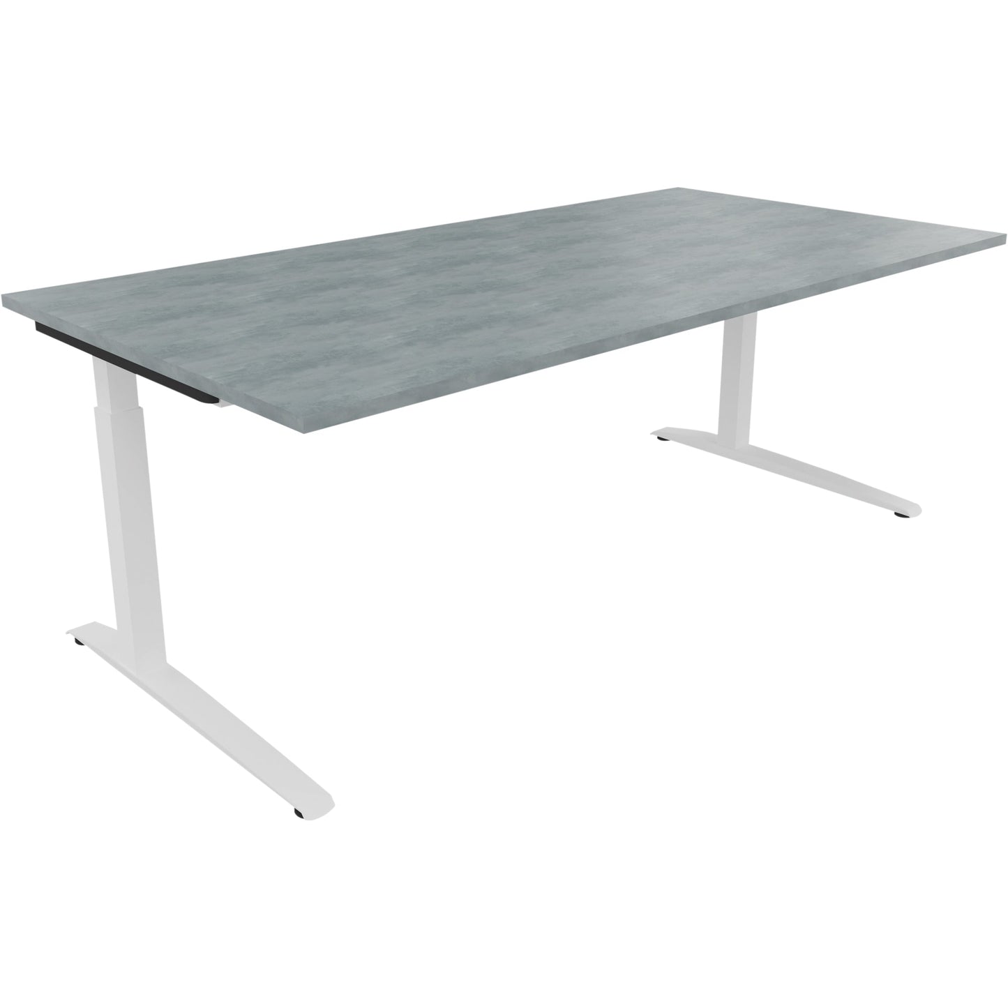 Schreibtisch all in one Maße: 2.000 x 650-850 x 1.000 mm (B x H x T) Holz beton hell