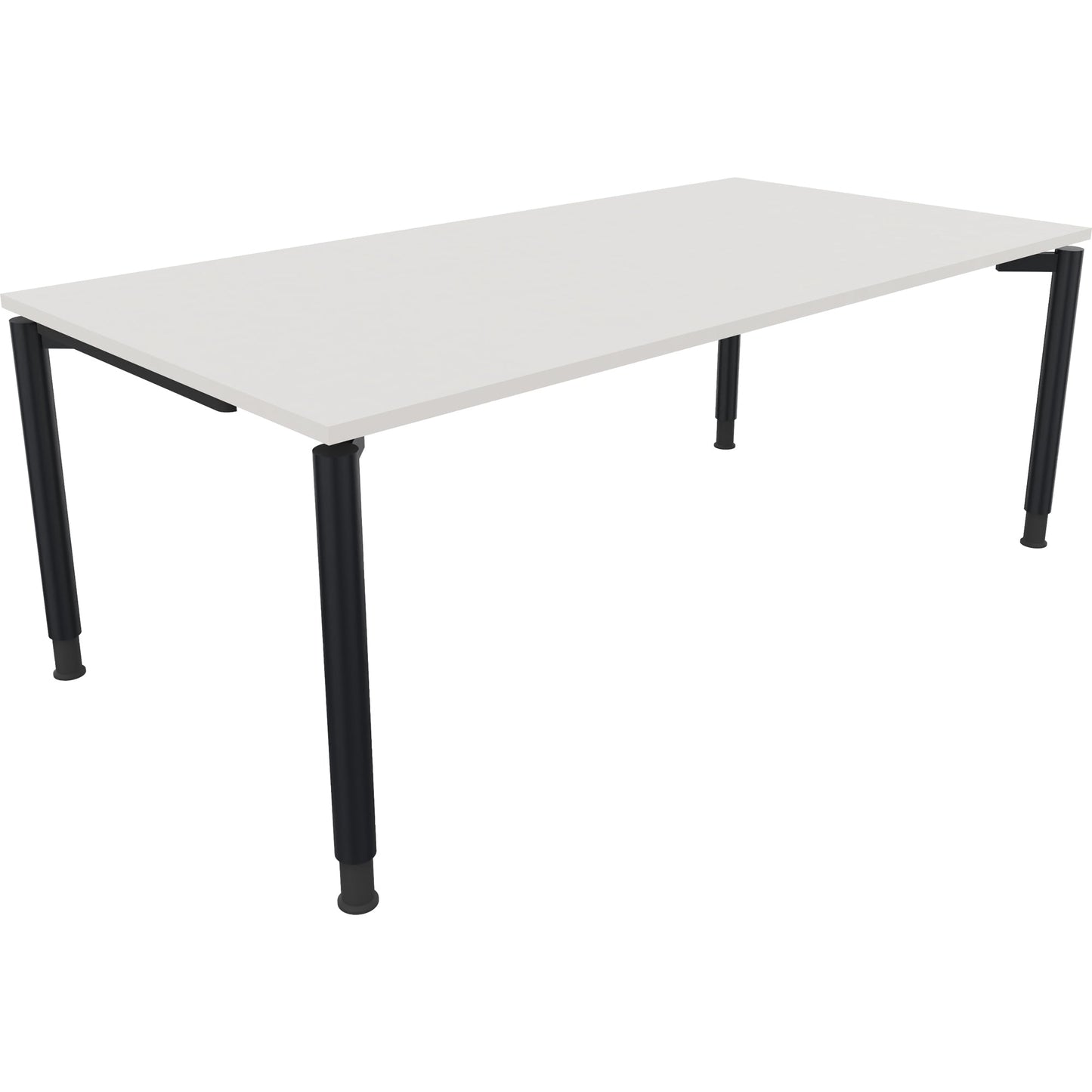 Schreibtisch all in one Maße: 2.000 x 680-820 x 1.000 mm (B x H x T) Holz diamantweiß