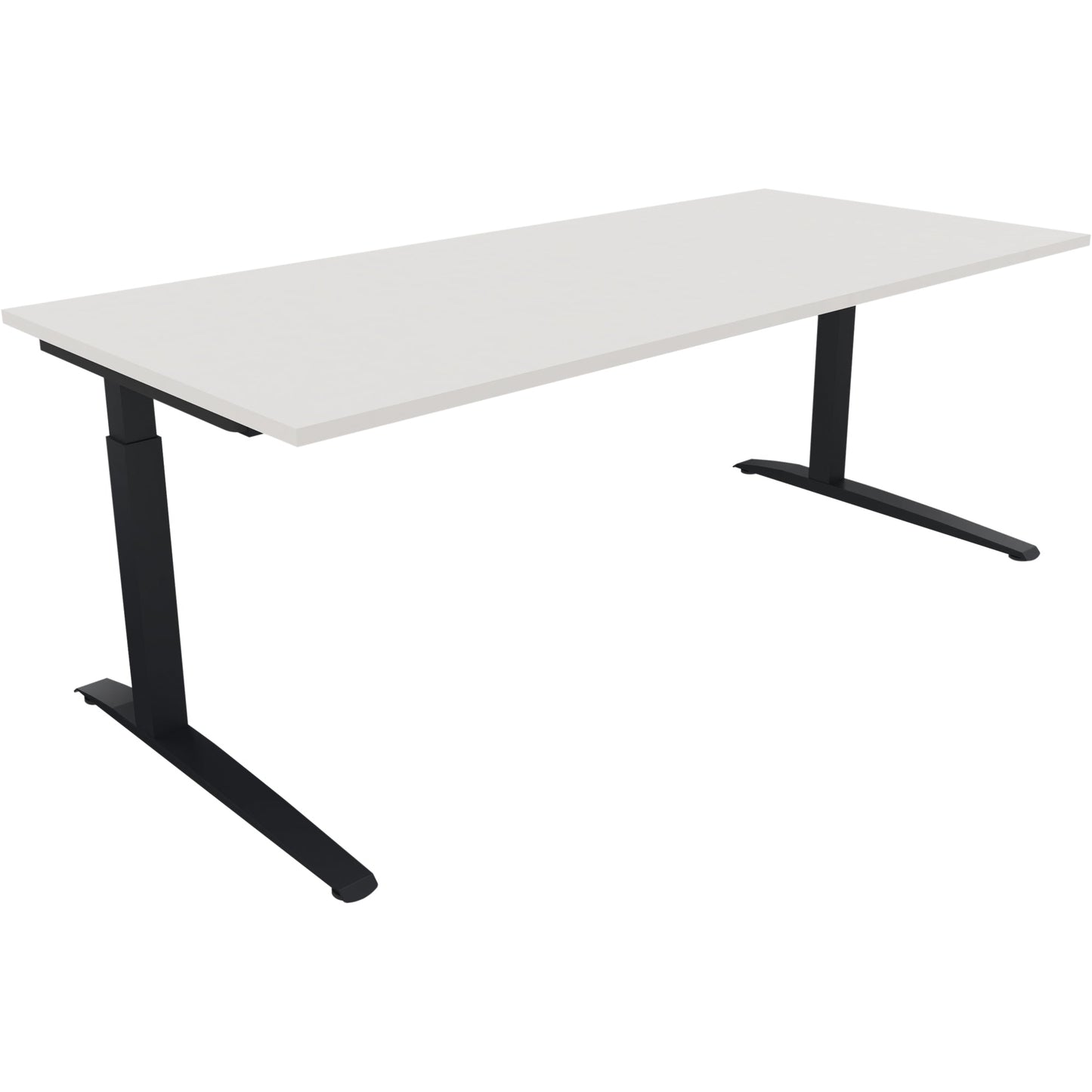 Schreibtisch all in one Maße: 2.000 x 650-850 x 900 mm (B x H x T) Holz diamantweiß