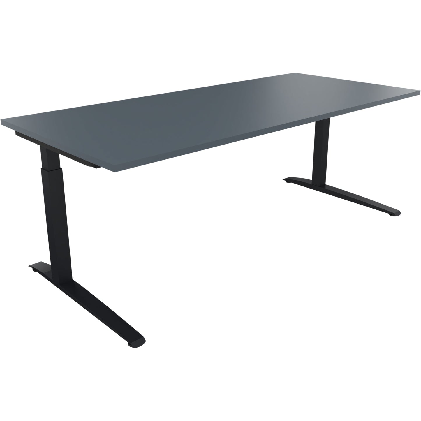 Schreibtisch all in one Maße: 2.000 x 650-850 x 900 mm (B x H x T) Holz lavagrau