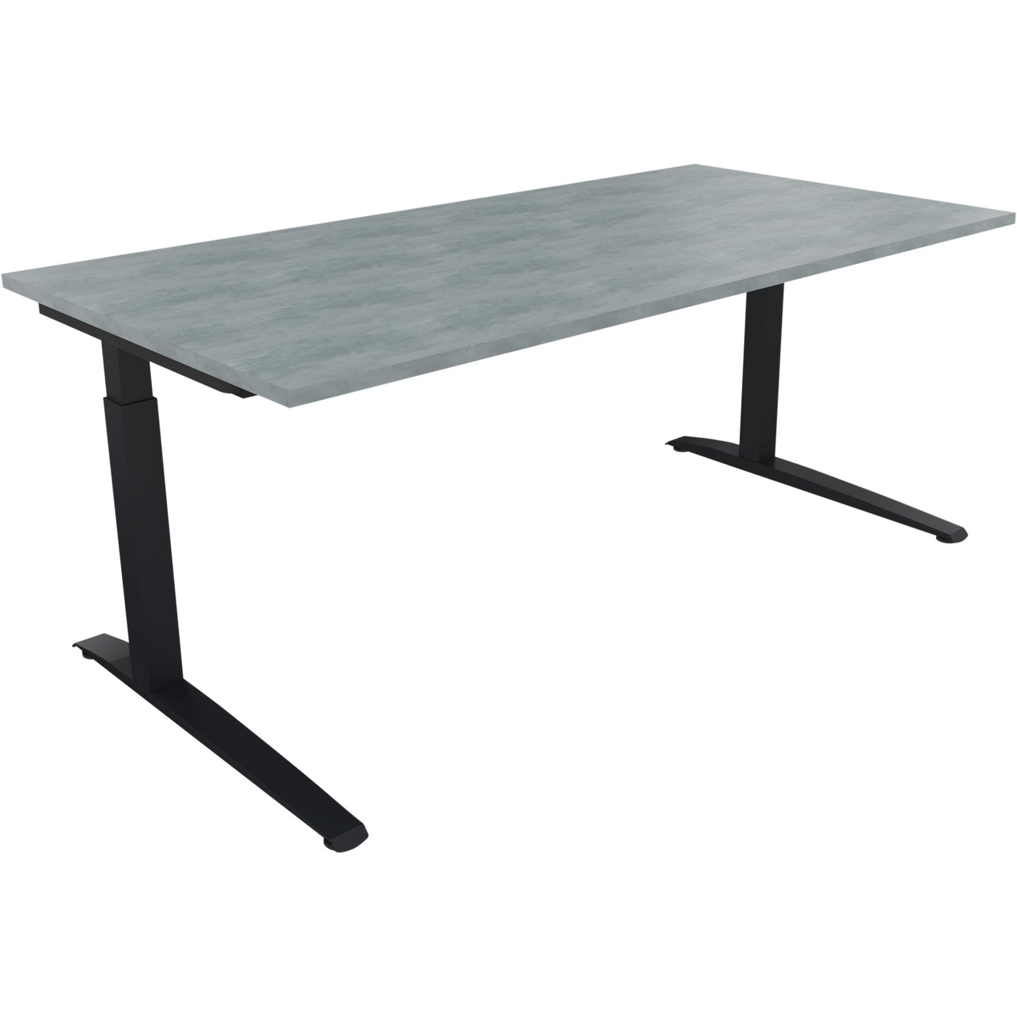 Schreibtisch all in one Maße: 1.800 x 650-850 x 900 mm (B x H x T) Holz beton hell