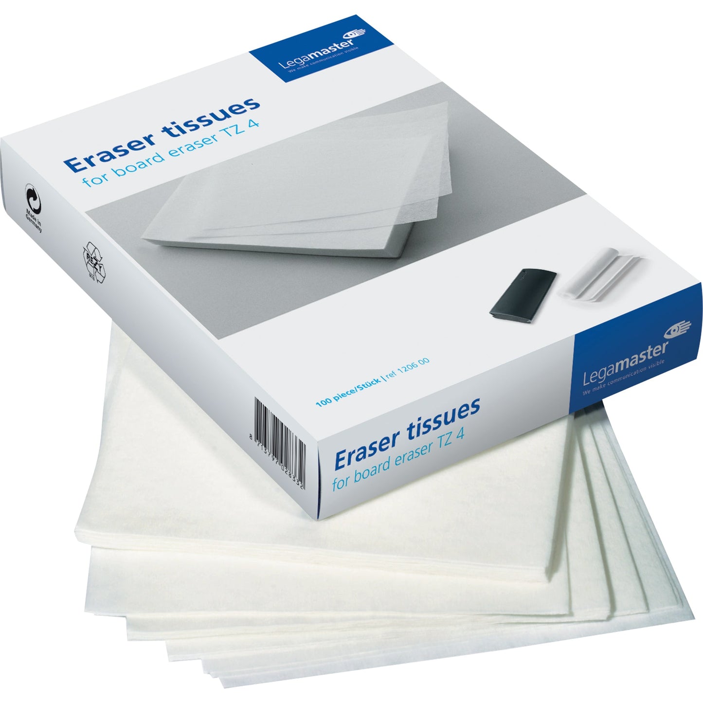 Legamaster Löschpapier 16,2 x 22 cm (B x L) 100 % Viskose biologisch abbaubar weiß 100 Bl./Pack.