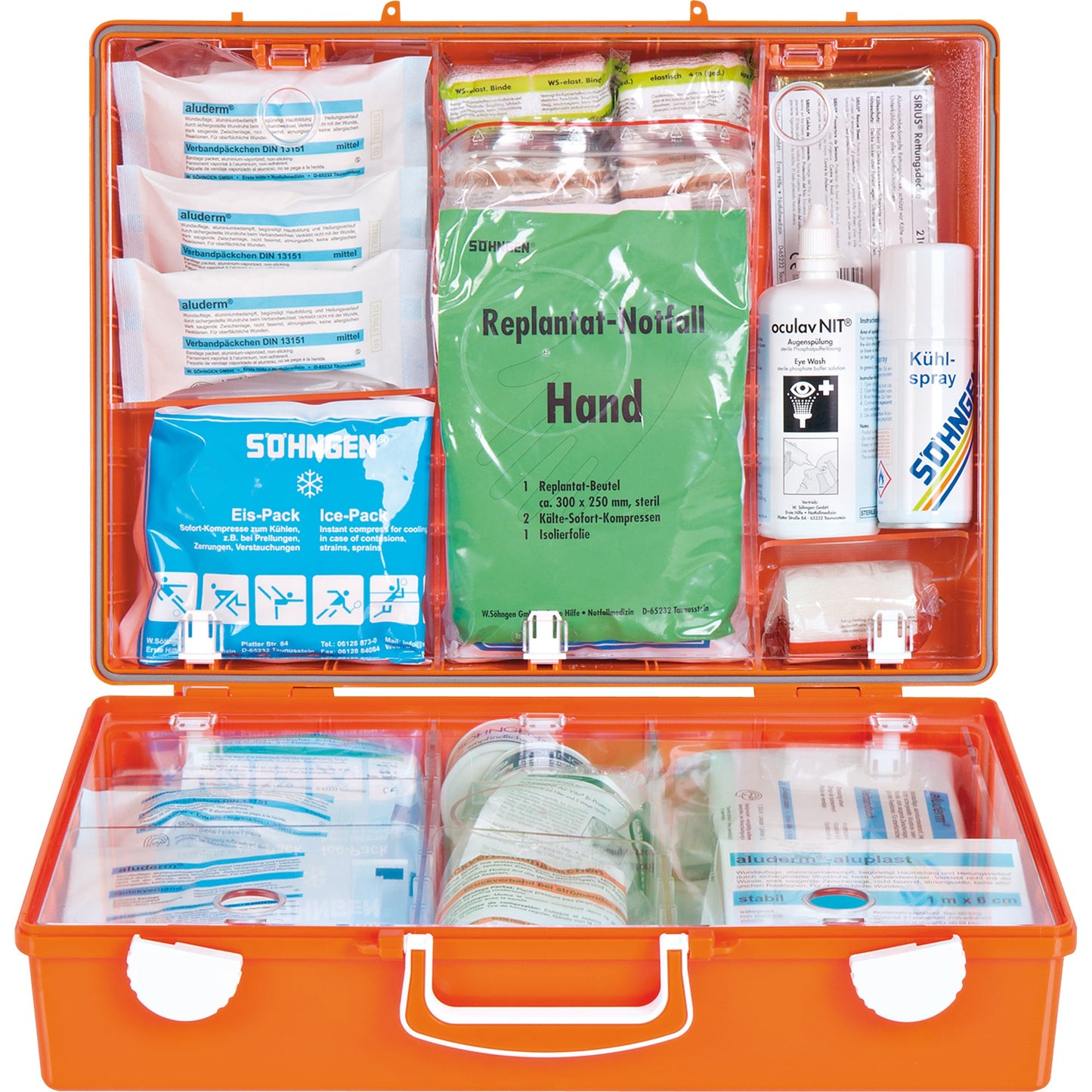 SÖHNGEN® Erste Hilfe Koffer SPEZIAL MT-CD ca. 40 x 30 x 15 cm (B x H x T) DIN 13157 orange