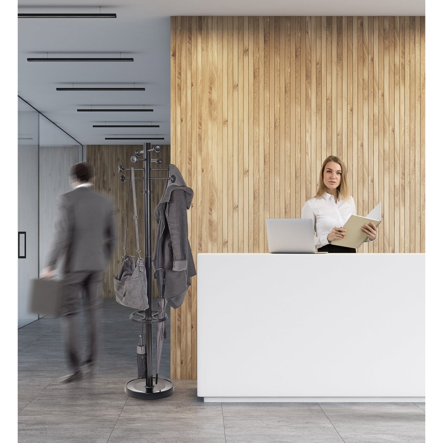 MAUL Garderobenständer MAULgrando 37,5 x 175,5 cm (Ø x H) schwarz