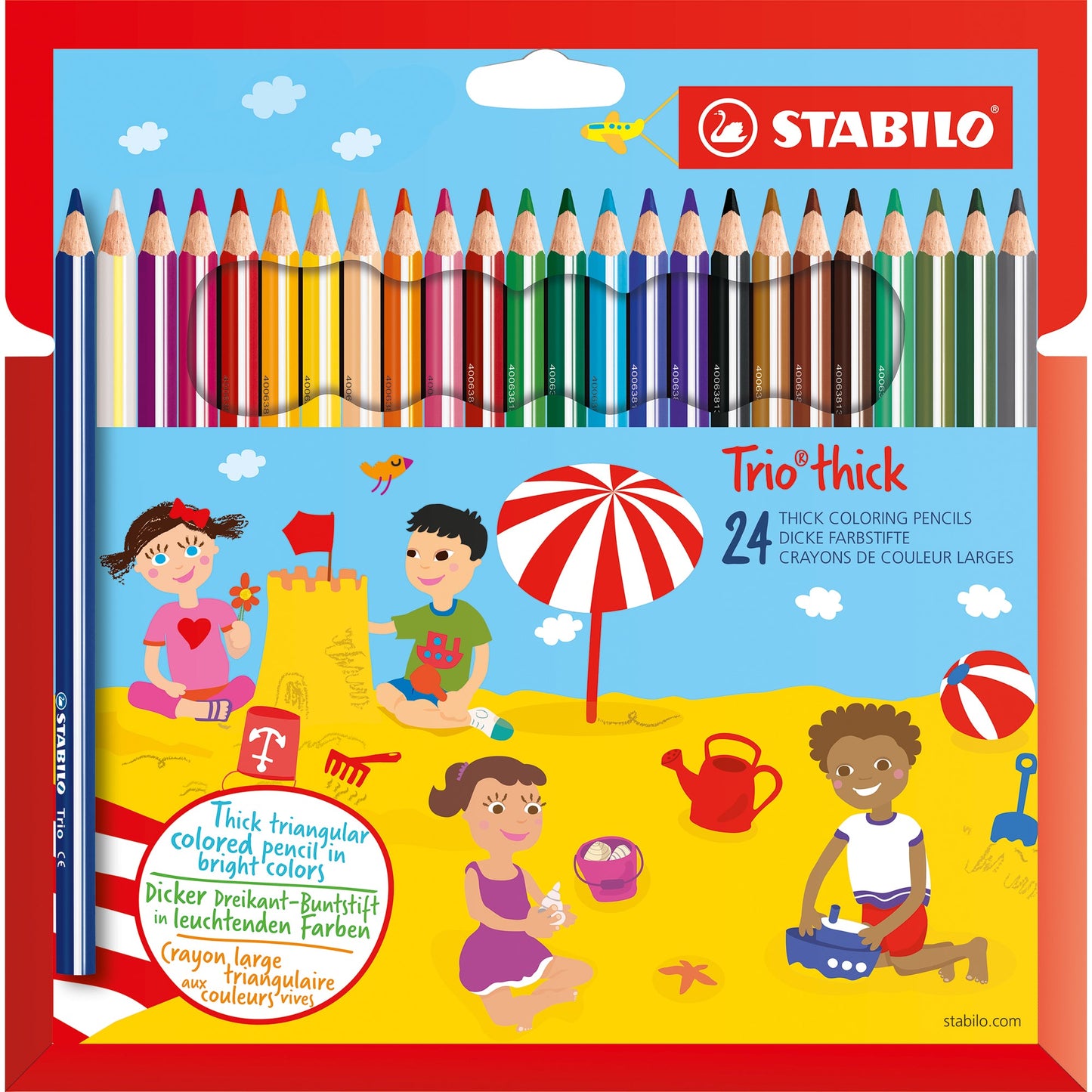 STABILO® Buntstift Trio® dick farbig sortiert 24 St./Pack.
