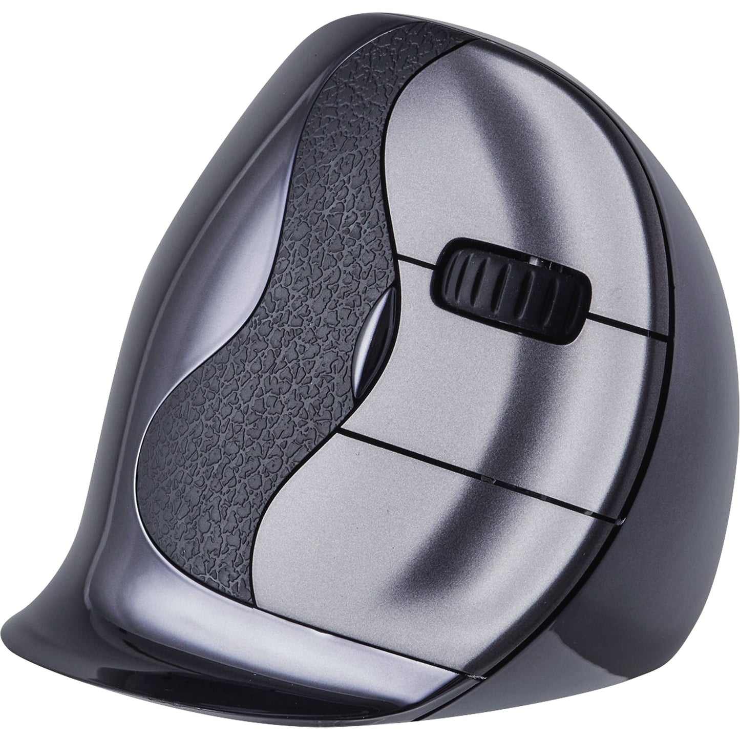 BakkerElkhuizen Optische PC Maus Evoluent D Wireless Rechtshänder ergonomisch USB Batterie schwarz/dunkelgrau/silber